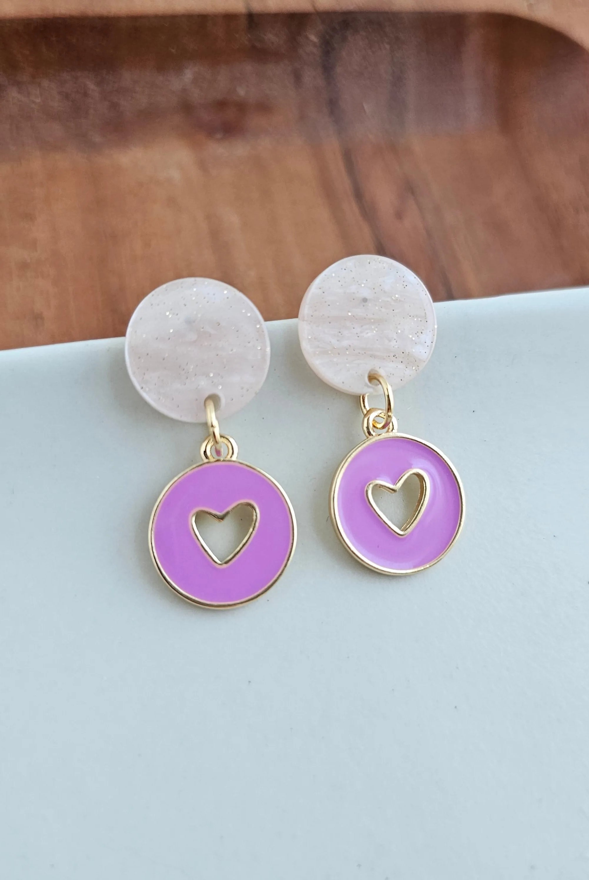 Shop Amora Heart Earrings - Purple- at Ruby Joy Boutique, a Women's Clothing Store in Pickerington, Ohio