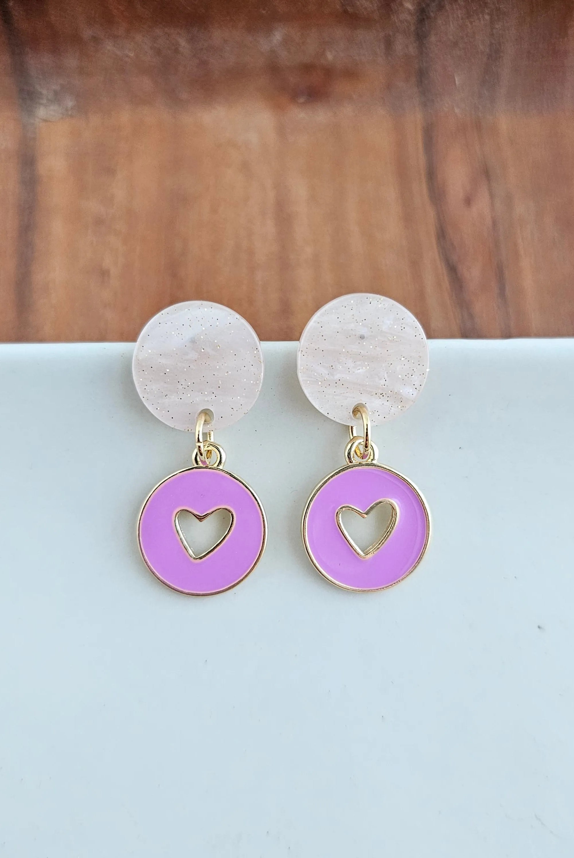 Shop Amora Heart Earrings - Purple- at Ruby Joy Boutique, a Women's Clothing Store in Pickerington, Ohio