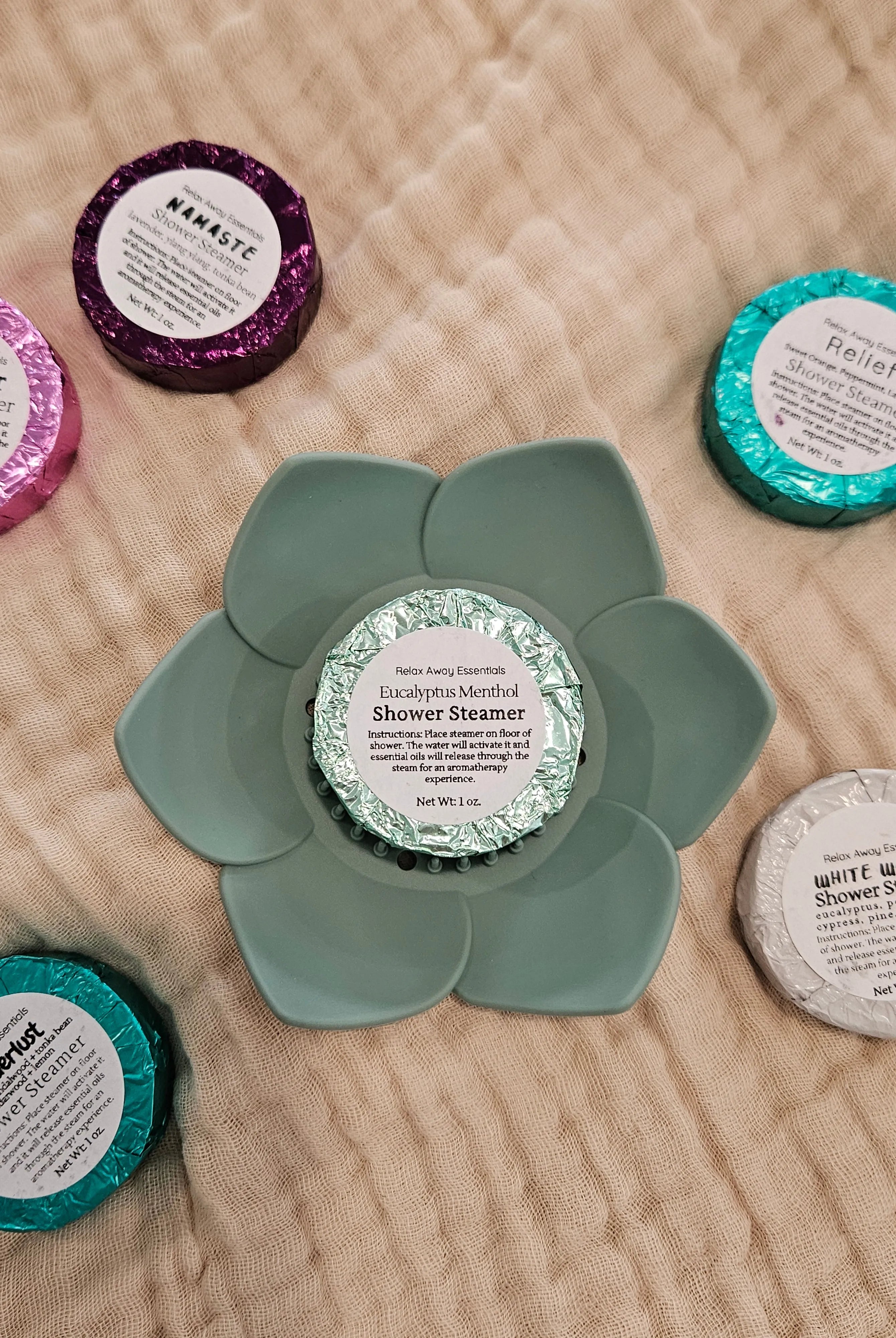 Shop Lotus Shower Steamer Trays-Sage at Ruby Joy Boutique, a Women's Clothing Store in Pickerington, Ohio