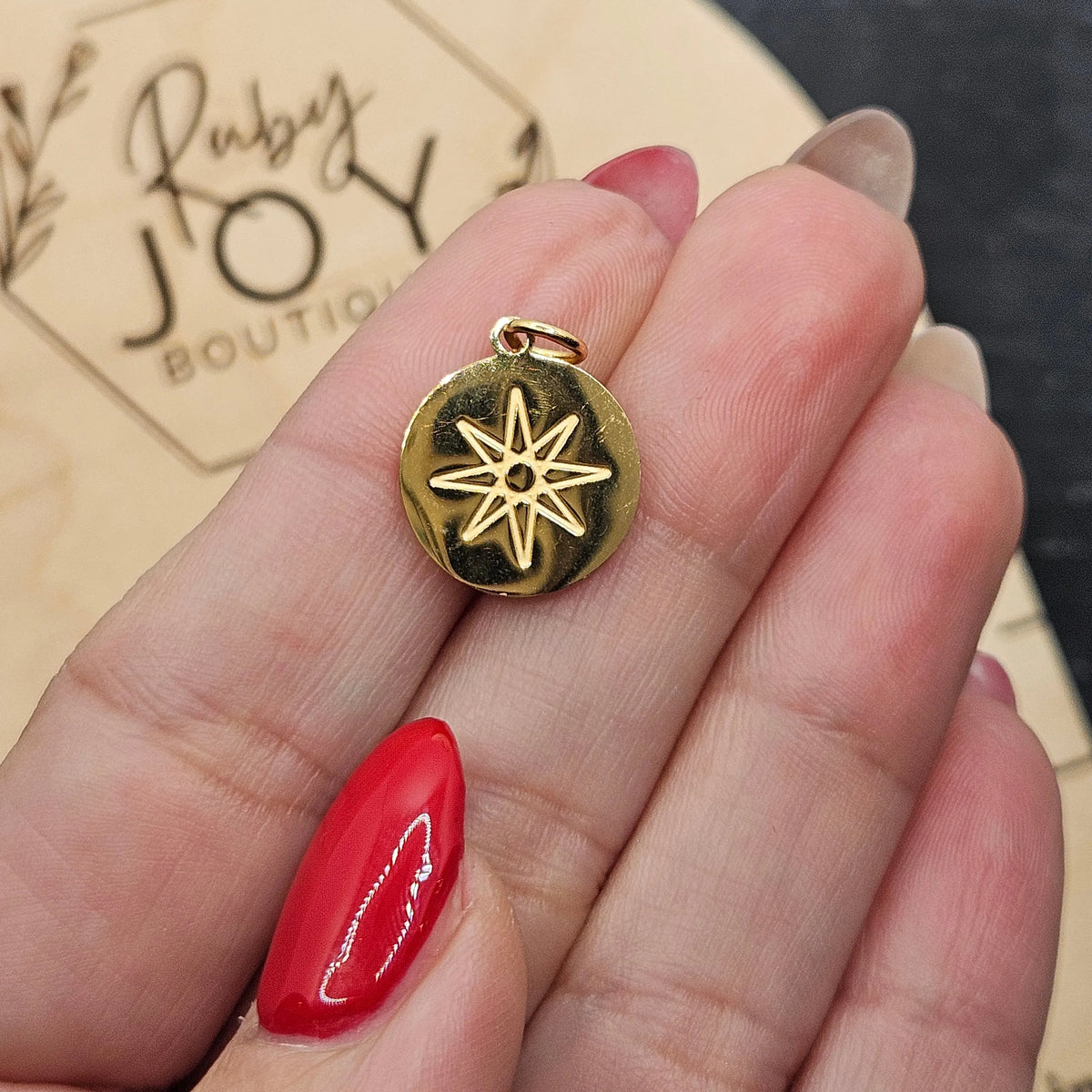 Shop Atomic Circle Charm- at Ruby Joy Boutique, a Women's Clothing Store in Pickerington, Ohio