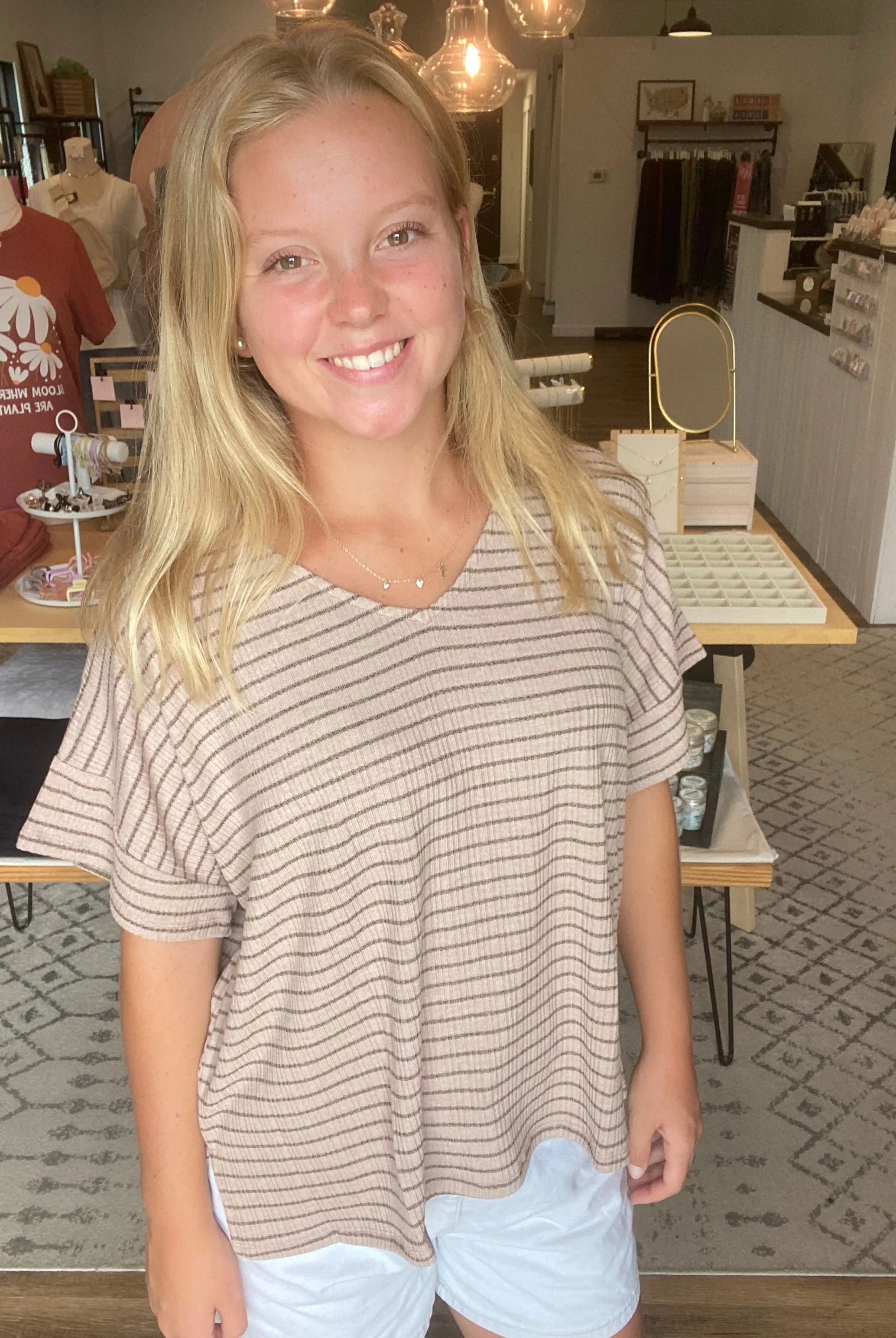 Shop Averi Striped Dolman Top- at Ruby Joy Boutique, a Women's Clothing Store in Pickerington, Ohio