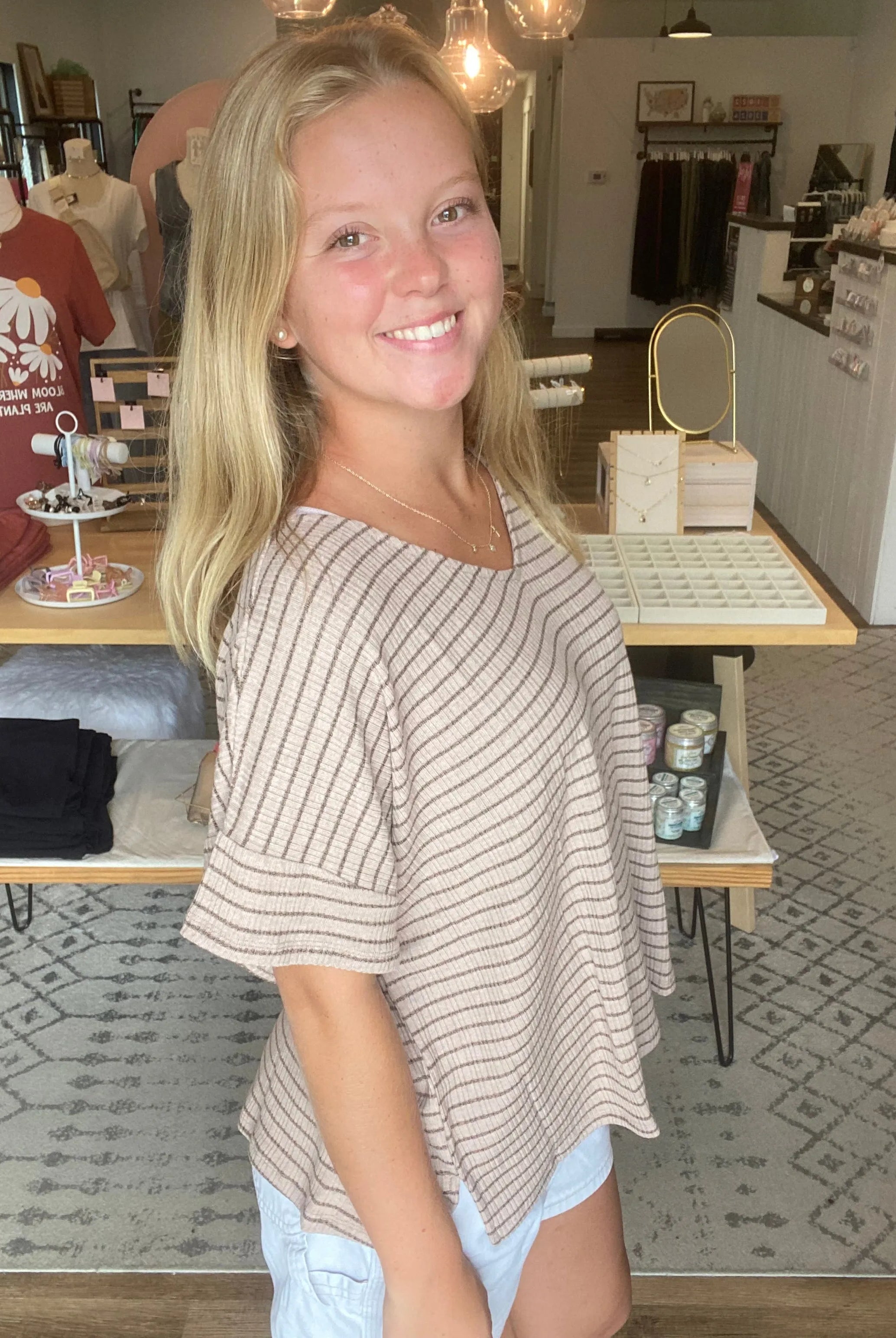 Shop Averi Striped Dolman Top- at Ruby Joy Boutique, a Women's Clothing Store in Pickerington, Ohio