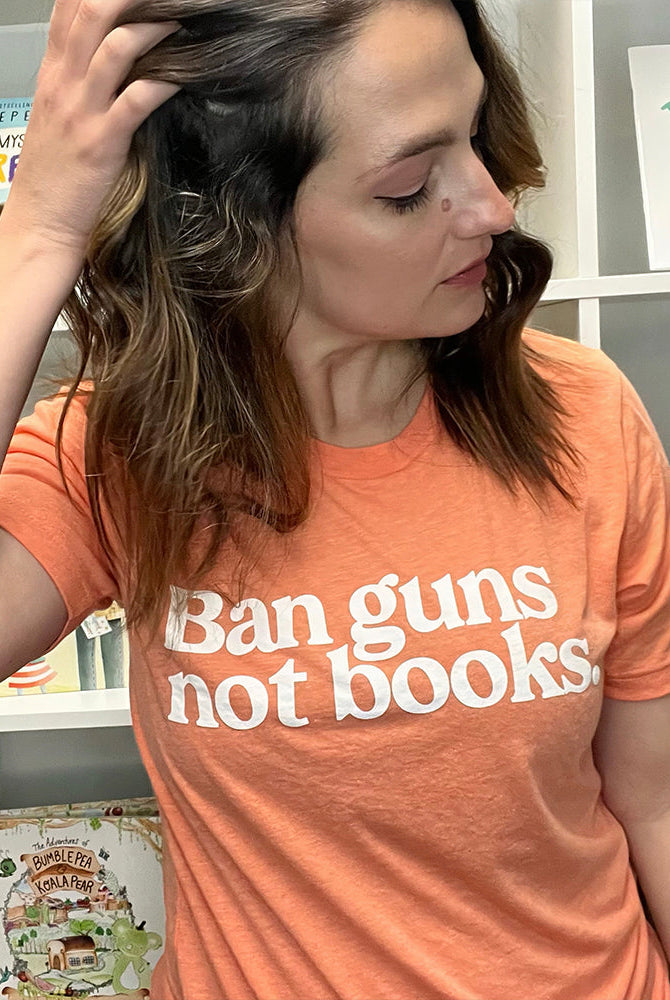 Shop Ban Guns Not Books Classic Tee | Kind Cotton- at Ruby Joy Boutique, a Women's Clothing Store in Pickerington, Ohio