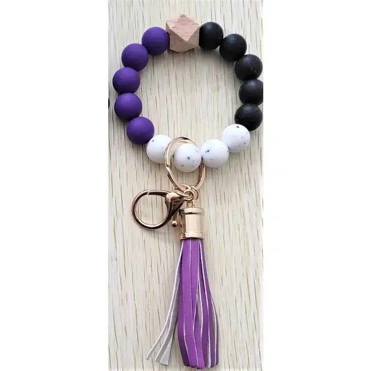 Shop Bangle Keychain | Silicone Wristlet Key Ring | Bead Bracelet-Keychains at Ruby Joy Boutique, a Women's Clothing Store in Pickerington, Ohio