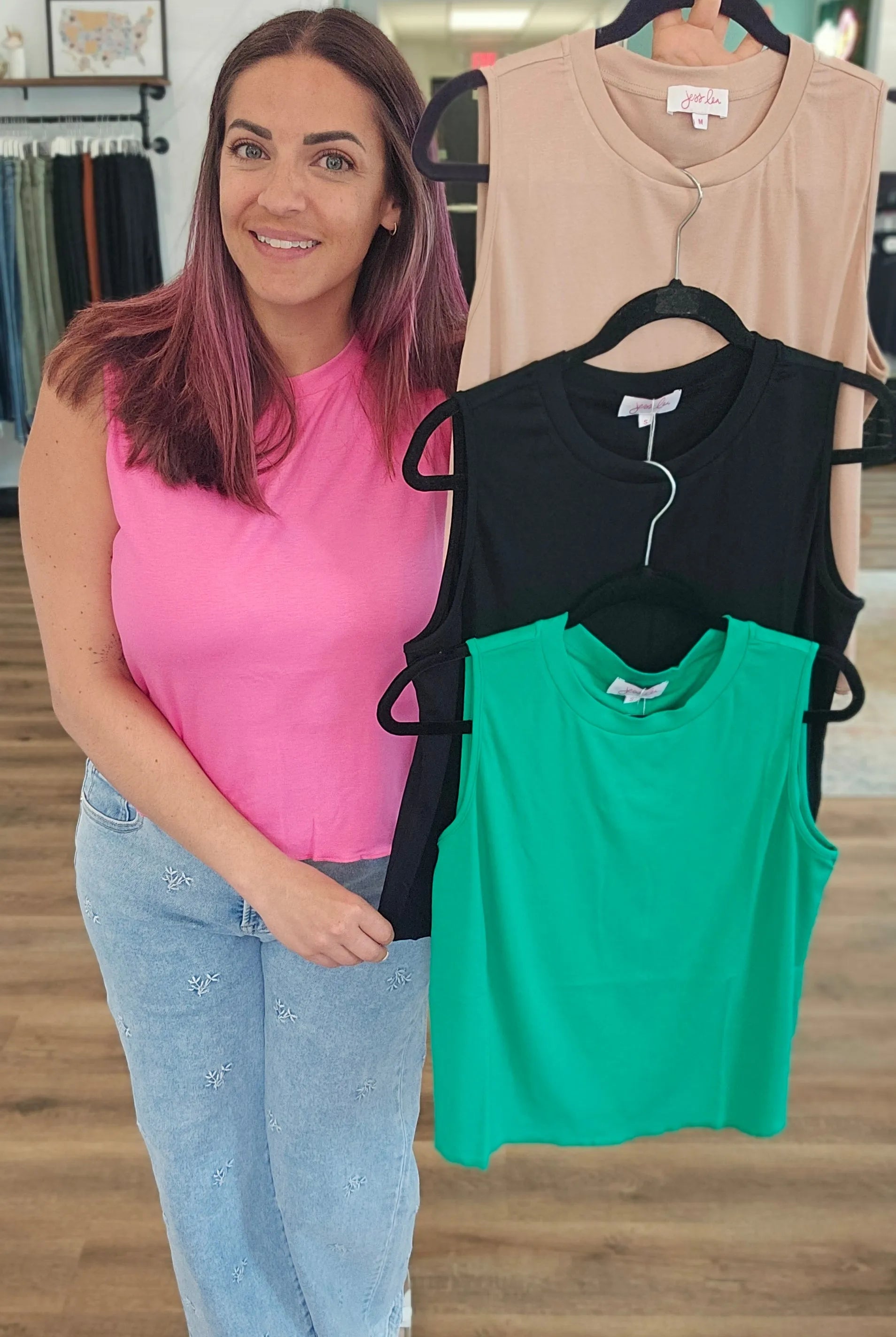 Shop Banks Lettuce Edge Hem Tank - Black- at Ruby Joy Boutique, a Women's Clothing Store in Pickerington, Ohio