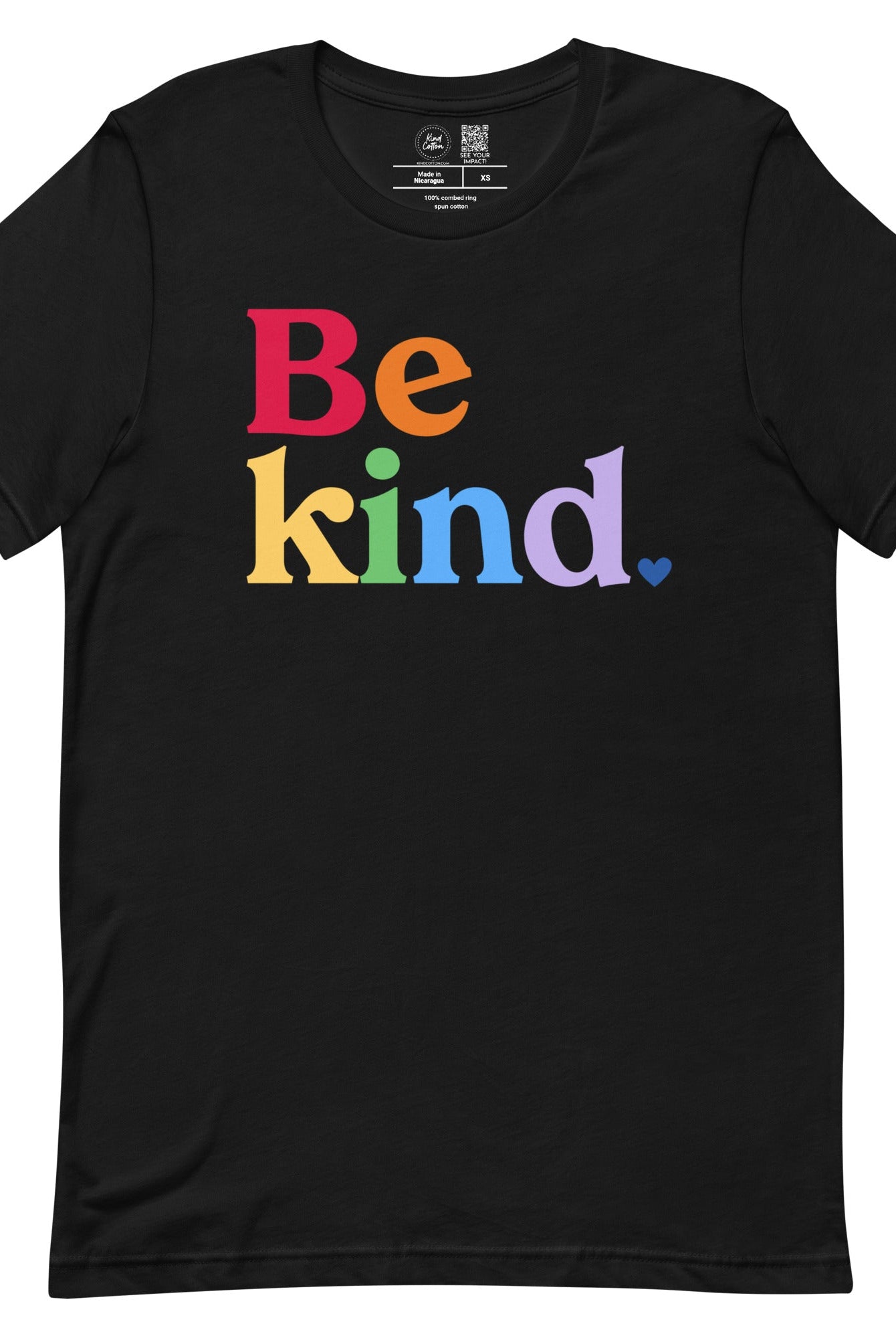 Shop Be Kind Rainbow Classic Tee | Kind Cotton-Black at Ruby Joy Boutique, a Women's Clothing Store in Pickerington, Ohio