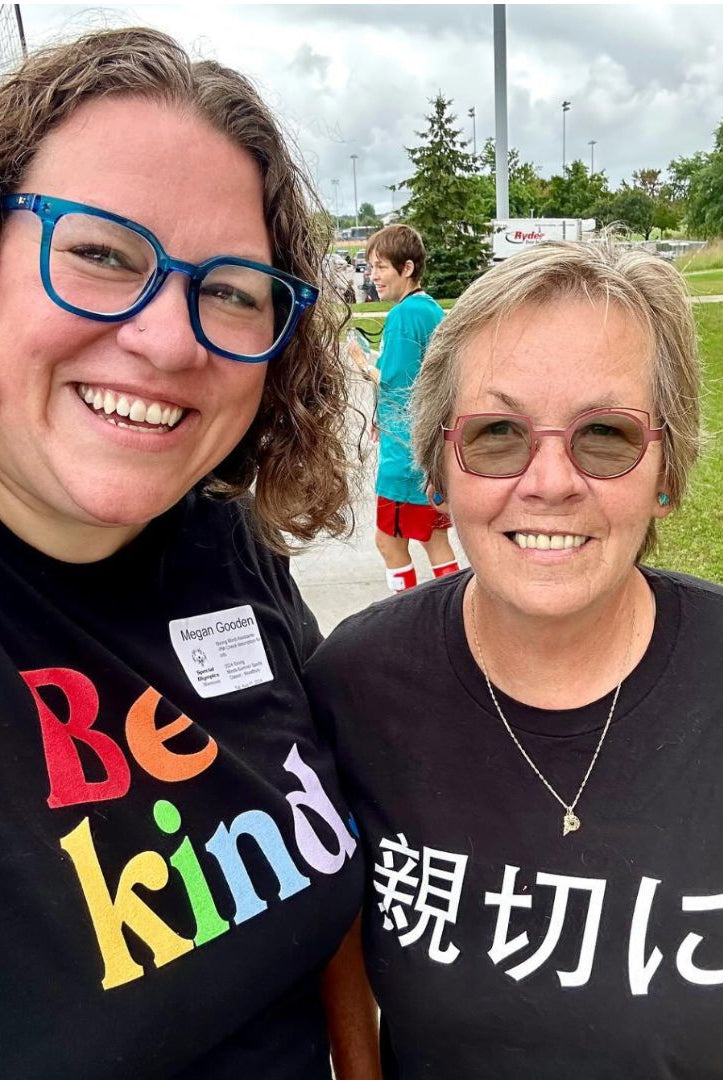Shop Be Kind Rainbow Classic Tee | Kind Cotton- at Ruby Joy Boutique, a Women's Clothing Store in Pickerington, Ohio