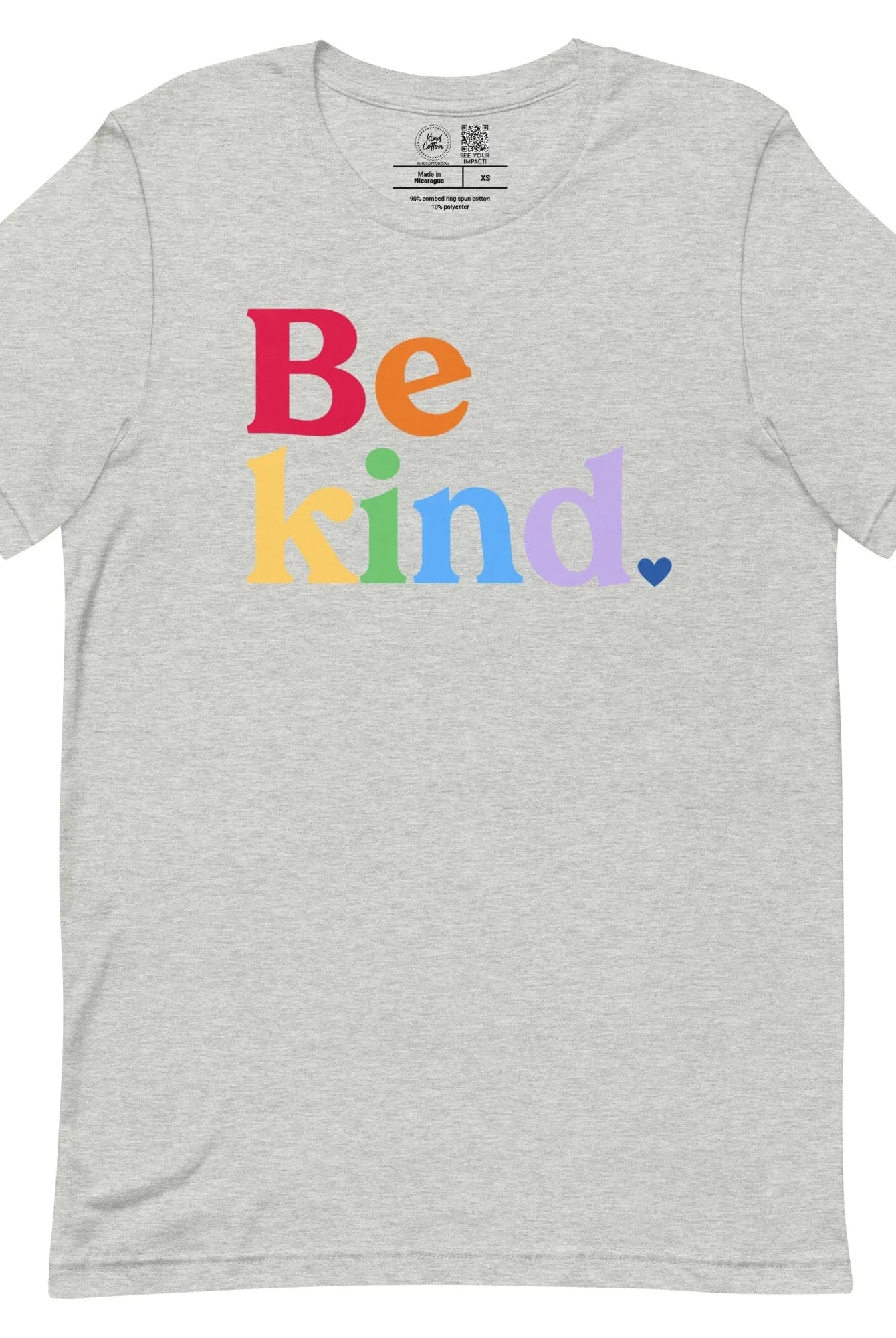 Shop Be Kind Rainbow Classic Tee | Kind Cotton-Grey at Ruby Joy Boutique, a Women's Clothing Store in Pickerington, Ohio