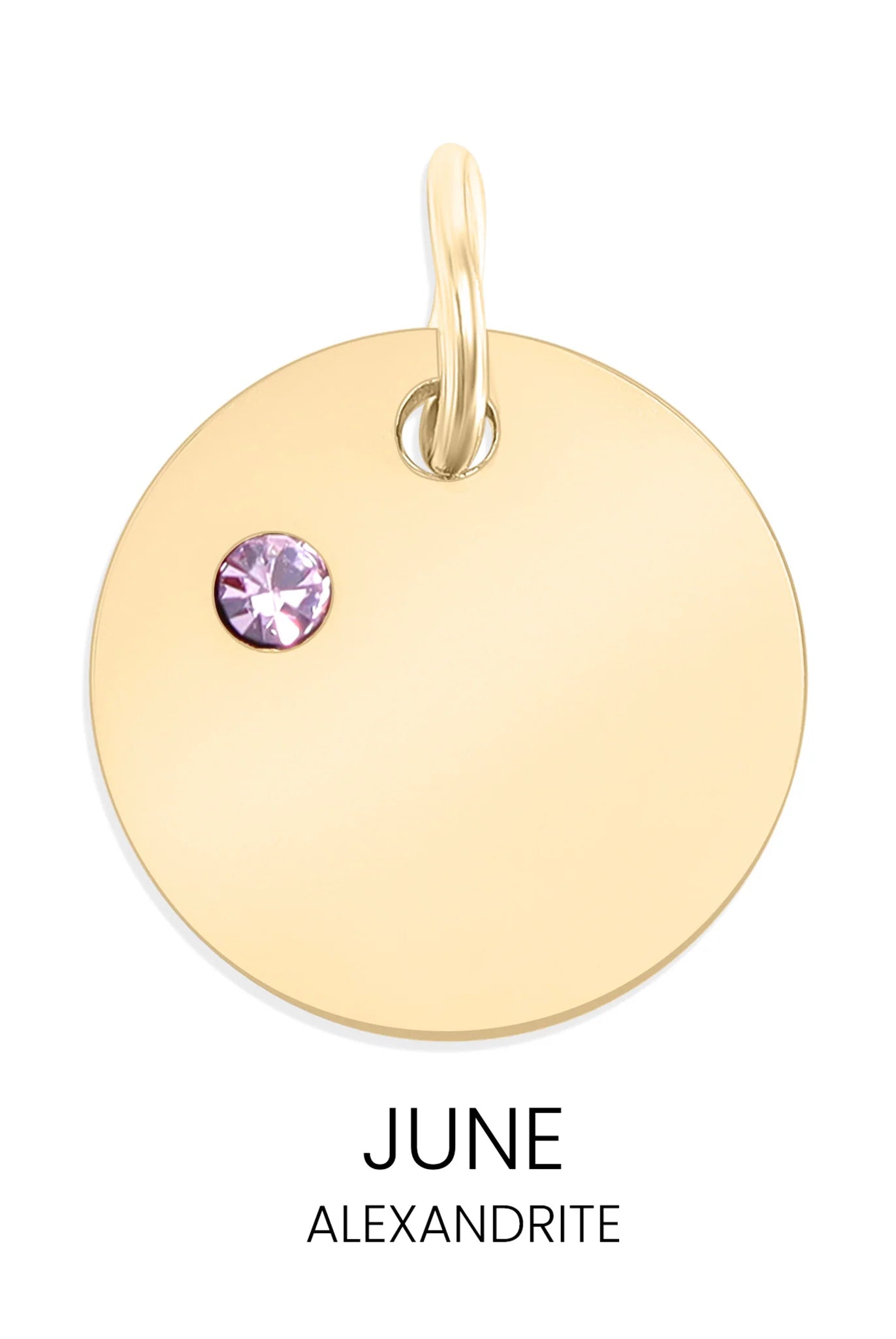 Shop Birthstone Disc Charm-June/Pearl at Ruby Joy Boutique, a Women's Clothing Store in Pickerington, Ohio