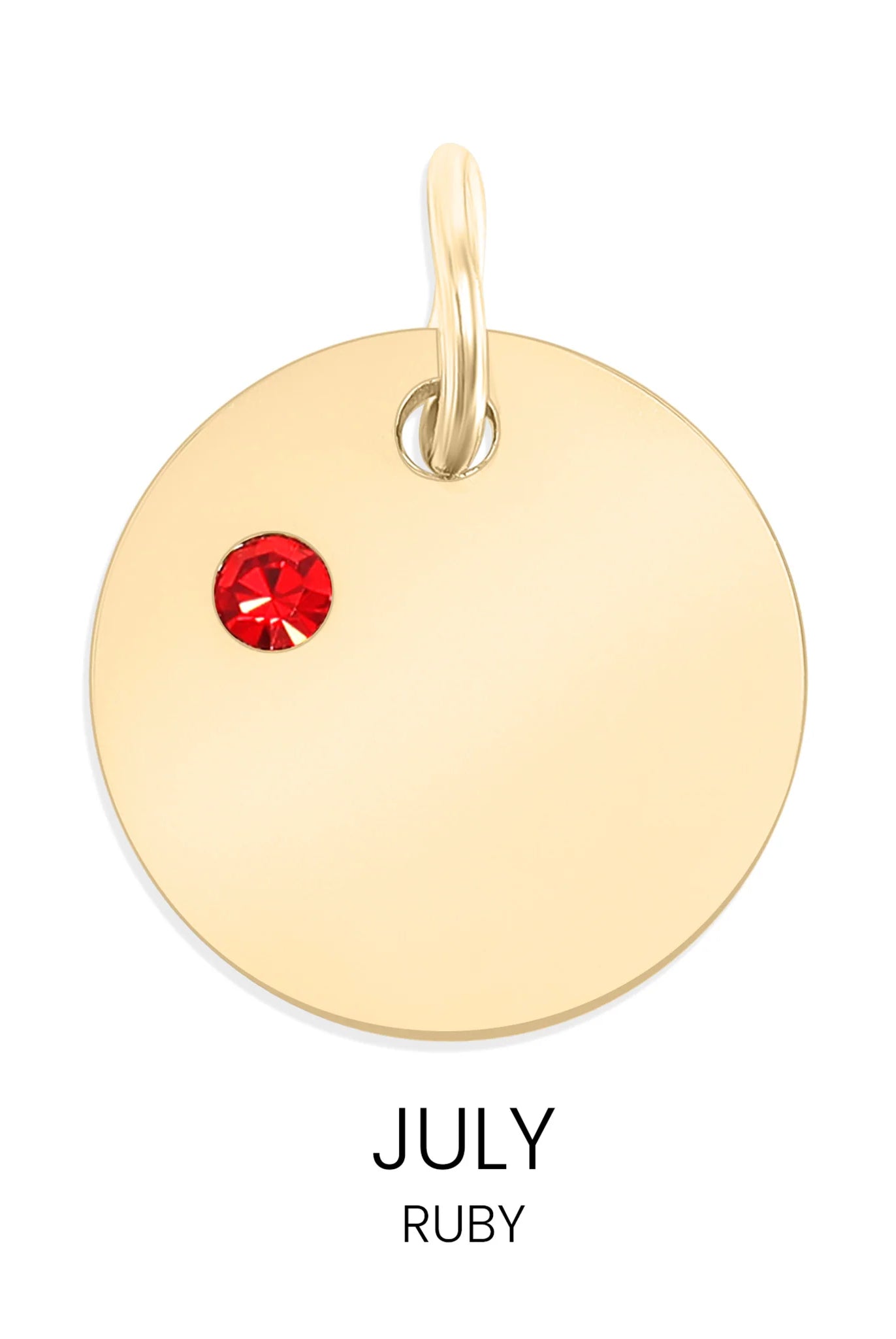 Shop Birthstone Disc Charm-July/Ruby at Ruby Joy Boutique, a Women's Clothing Store in Pickerington, Ohio