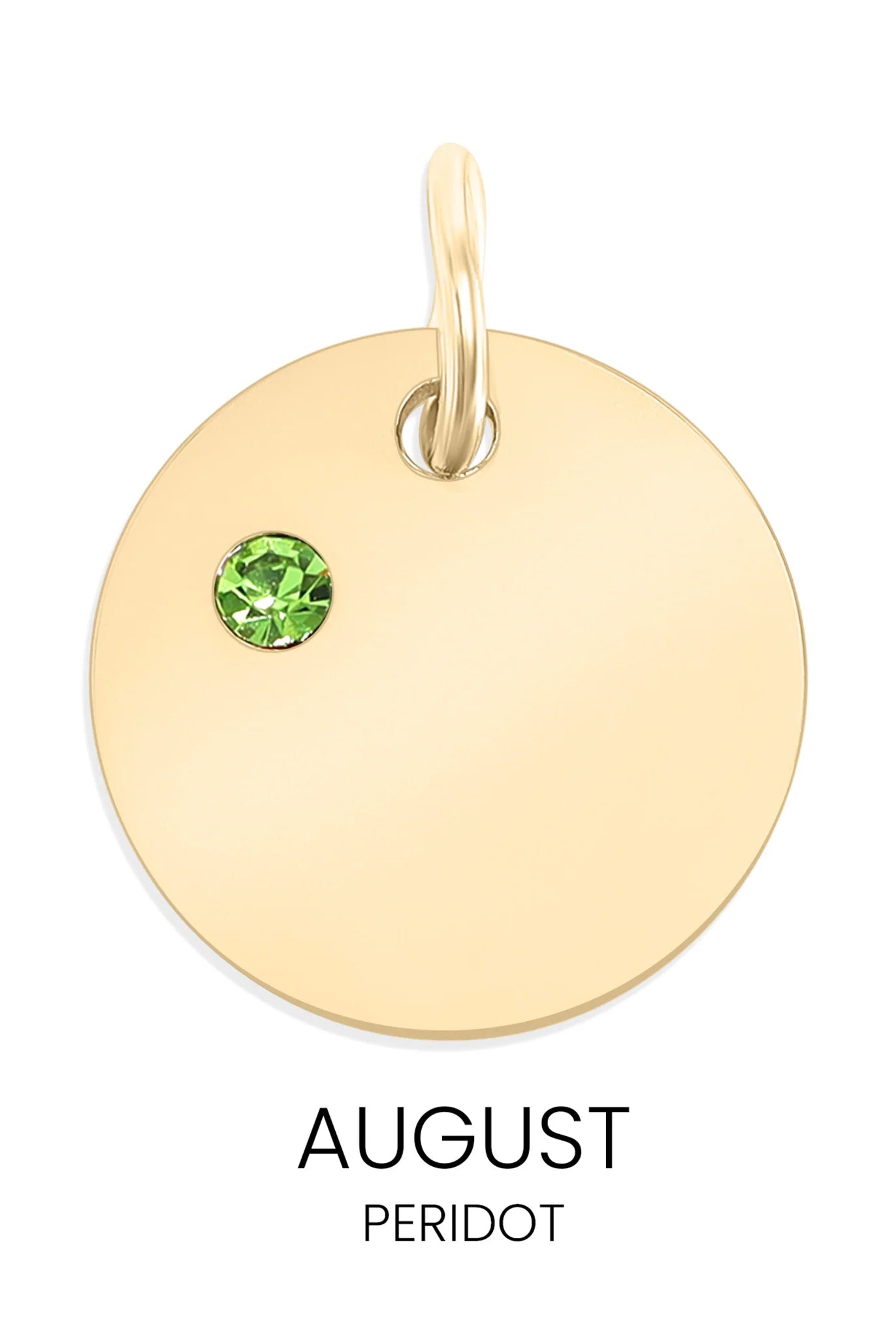 Shop Birthstone Disc Charm-August/Peridot at Ruby Joy Boutique, a Women's Clothing Store in Pickerington, Ohio