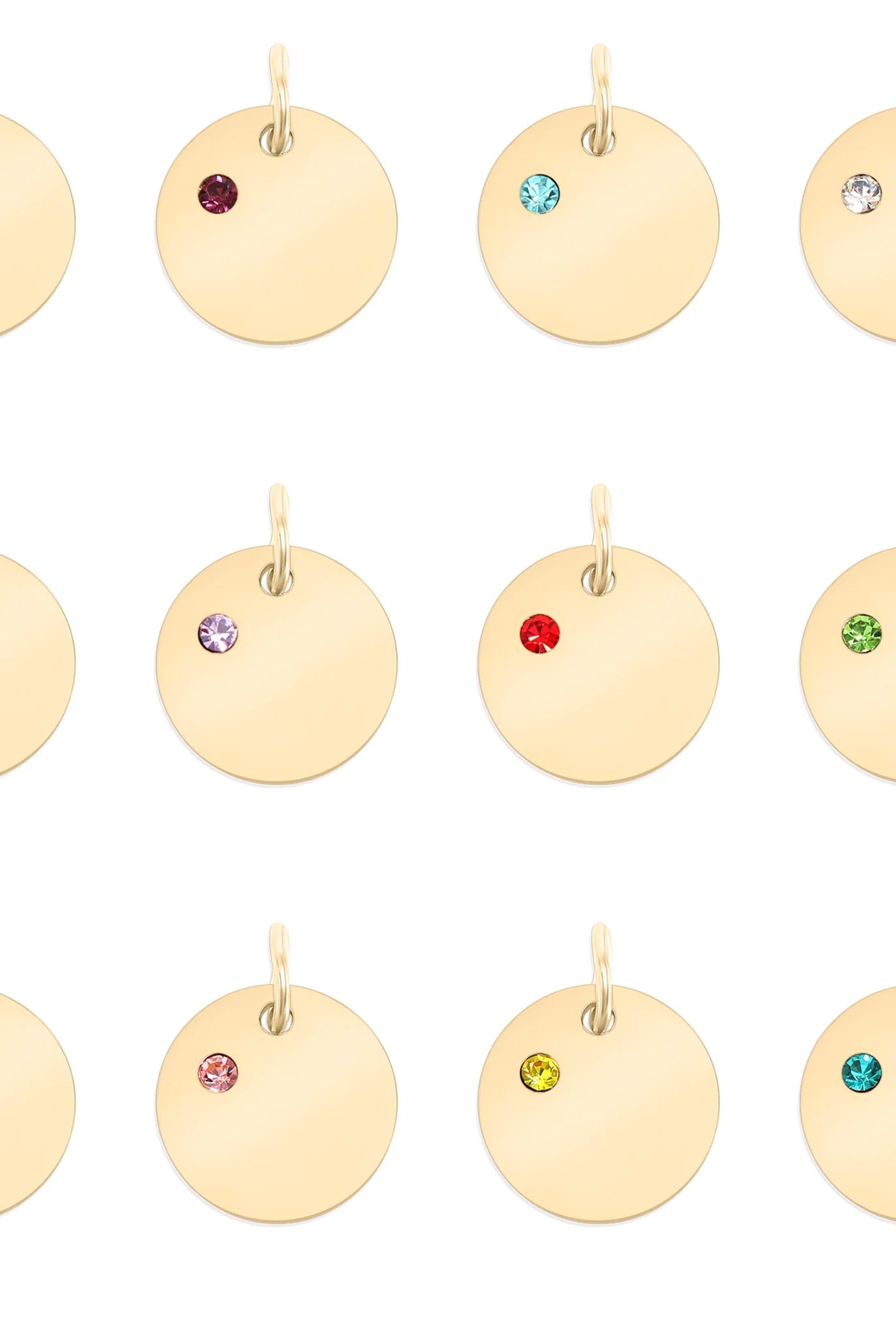 Shop Birthstone Disc Charm- at Ruby Joy Boutique, a Women's Clothing Store in Pickerington, Ohio