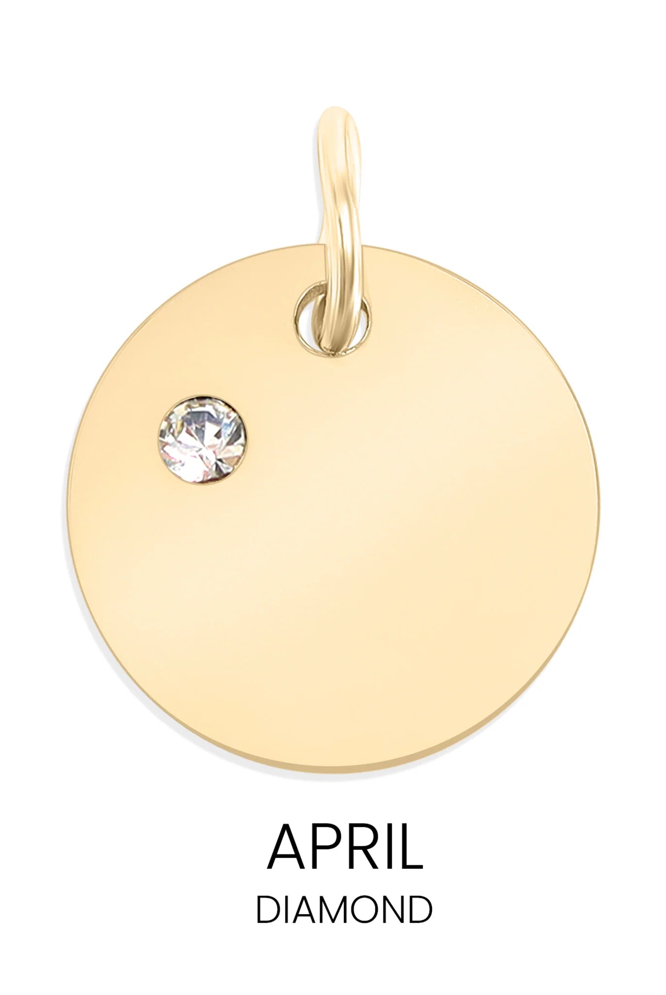 Shop Birthstone Disc Charm-April/Diamond at Ruby Joy Boutique, a Women's Clothing Store in Pickerington, Ohio