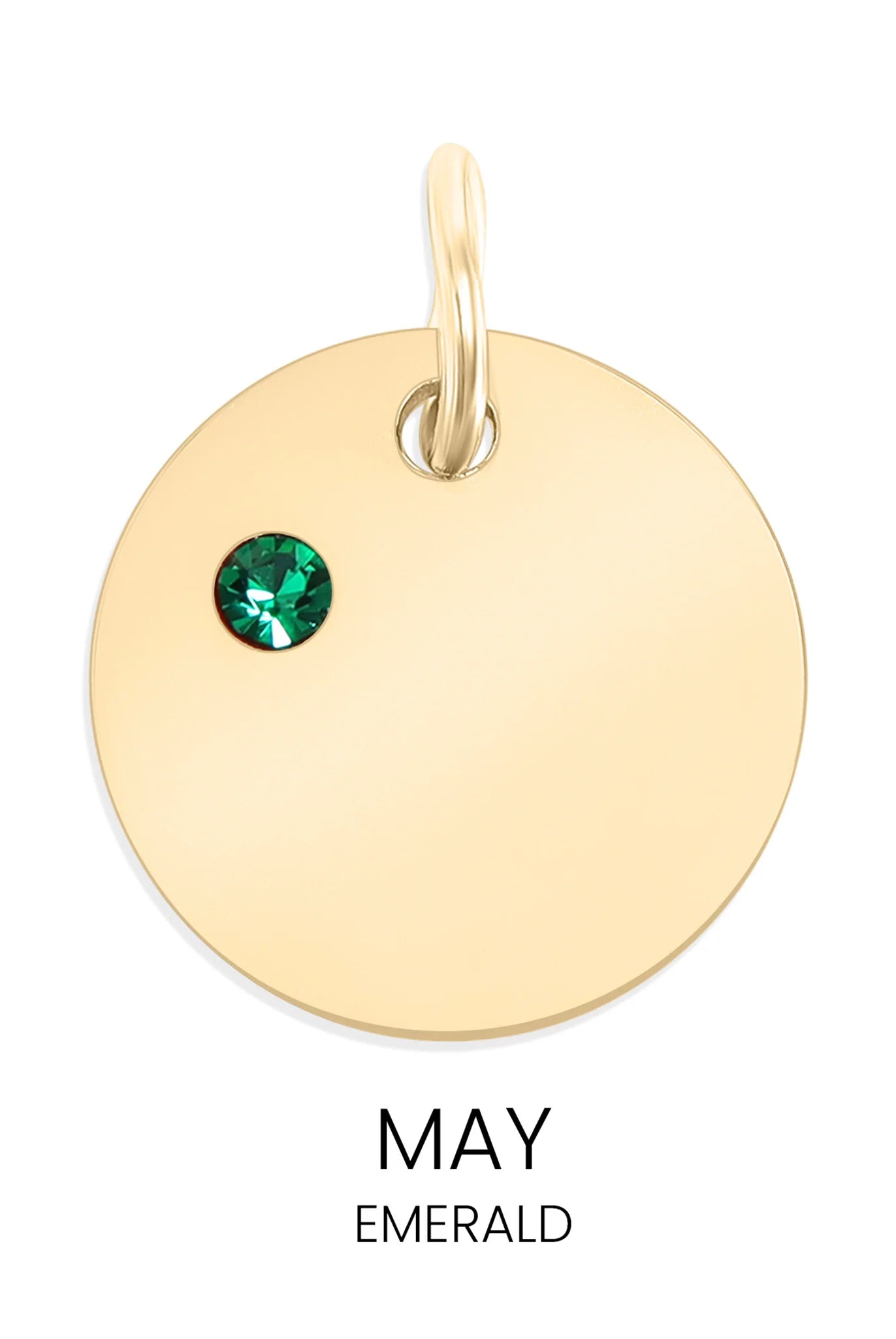 Shop Birthstone Disc Charm-May/Emerald at Ruby Joy Boutique, a Women's Clothing Store in Pickerington, Ohio