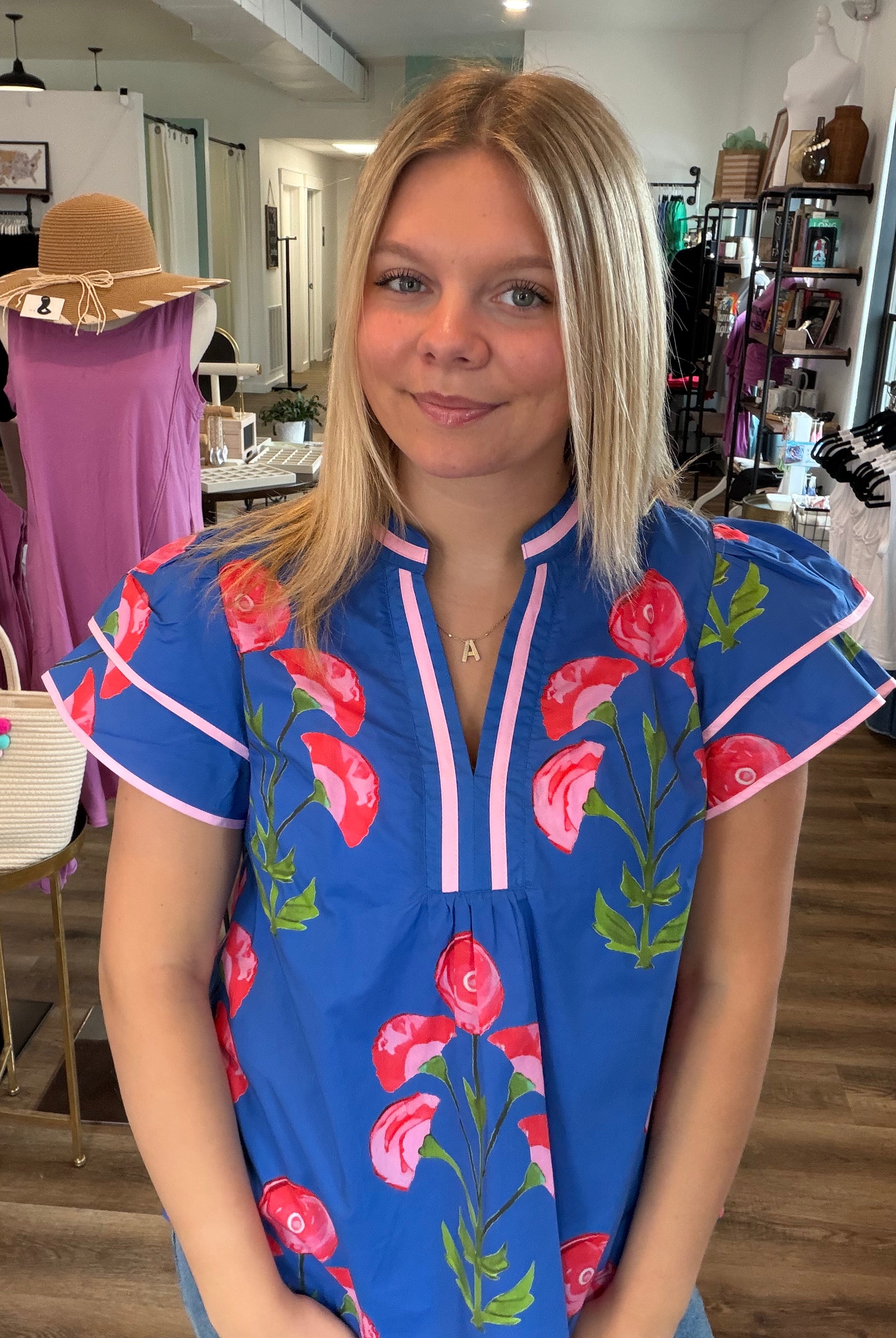 Shop Blossom Meadow Print Top- at Ruby Joy Boutique, a Women's Clothing Store in Pickerington, Ohio