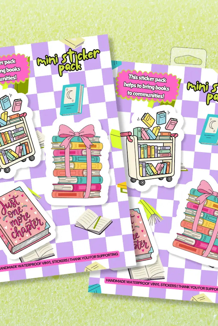 Shop Bookish | Little Free Library Fundraiser | Waterproof Vinyl Sticker Pack- at Ruby Joy Boutique, a Women's Clothing Store in Pickerington, Ohio