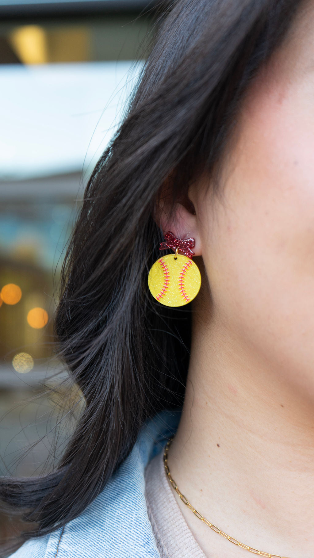 Shop Bow Softball Earrings- at Ruby Joy Boutique, a Women's Clothing Store in Pickerington, Ohio