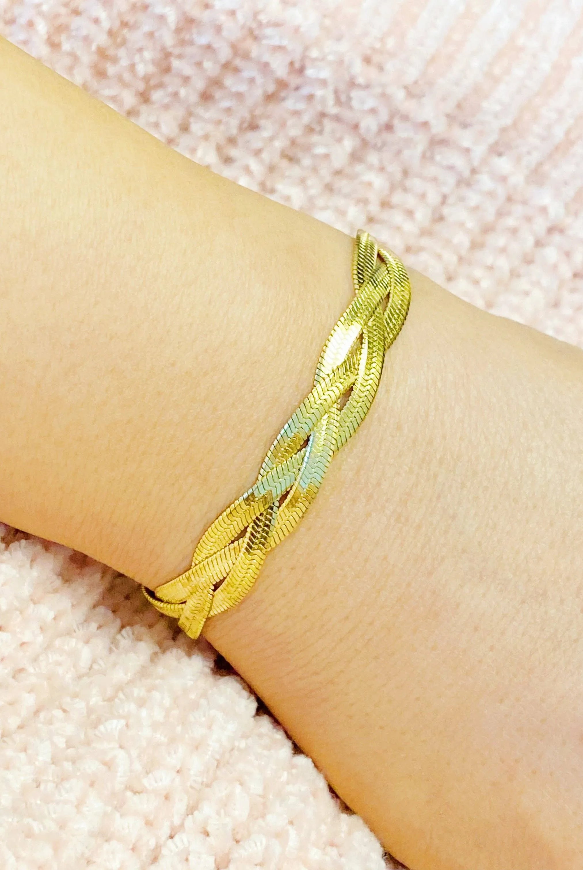 Shop Braided Herringbone Chain Bracelet- at Ruby Joy Boutique, a Women's Clothing Store in Pickerington, Ohio