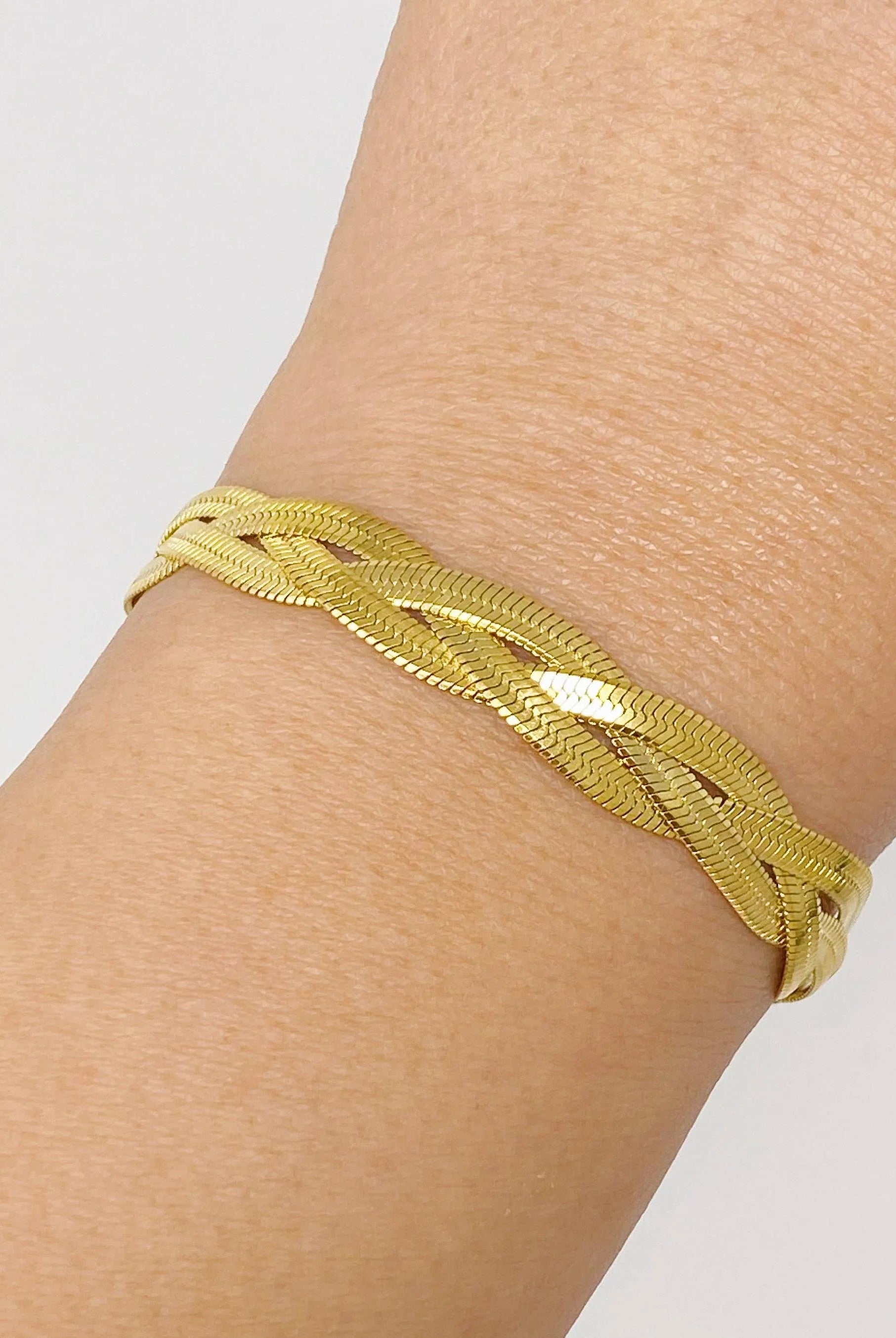 Shop Braided Herringbone Chain Bracelet- at Ruby Joy Boutique, a Women's Clothing Store in Pickerington, Ohio