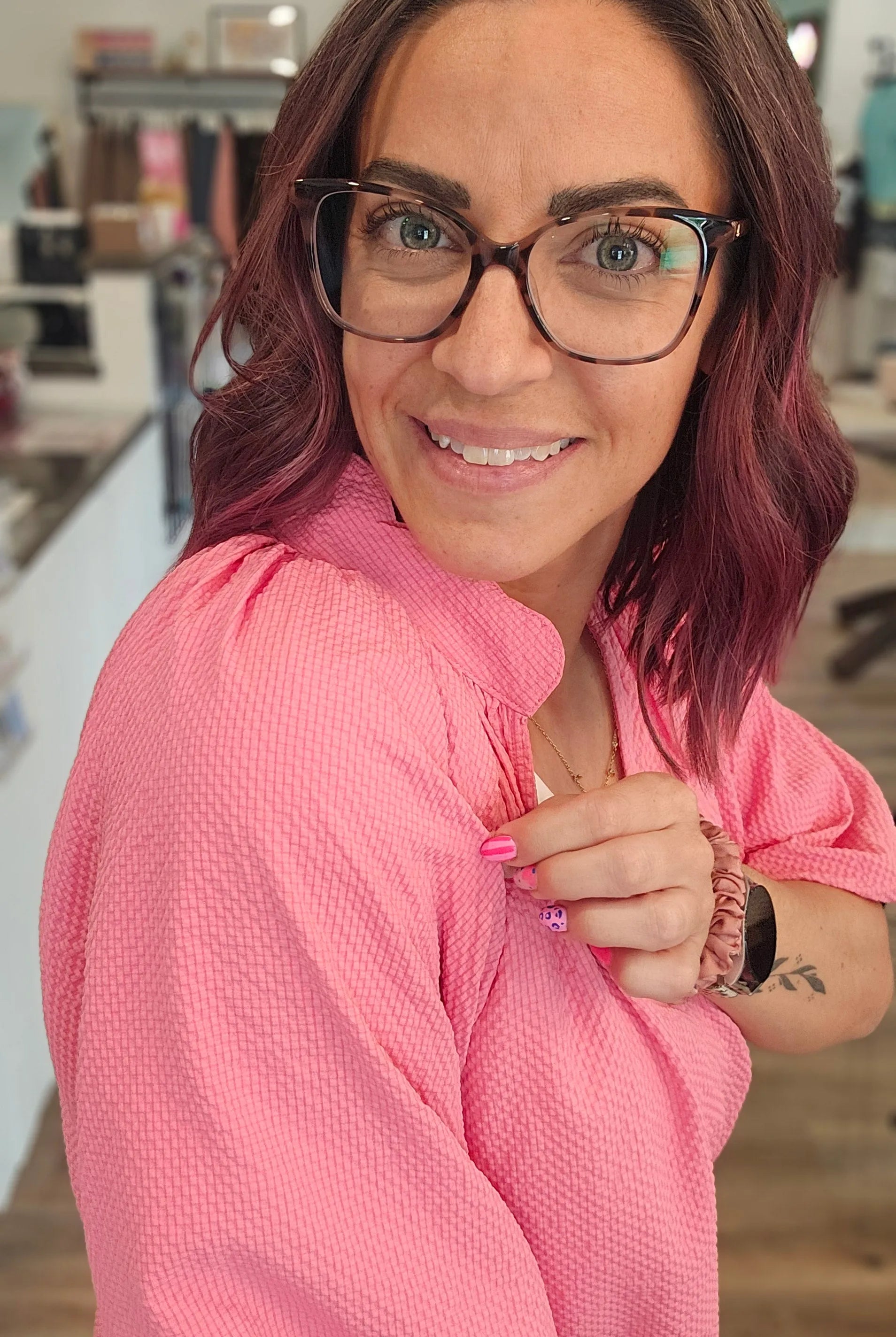 Shop Bubble Sleeved Scalloped Hem Top - Peony- at Ruby Joy Boutique, a Women's Clothing Store in Pickerington, Ohio