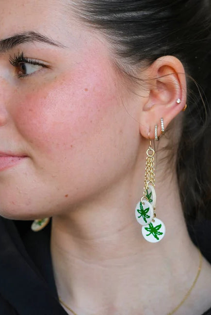 Shop Buckeye Dangle Earrings- at Ruby Joy Boutique, a Women's Clothing Store in Pickerington, Ohio