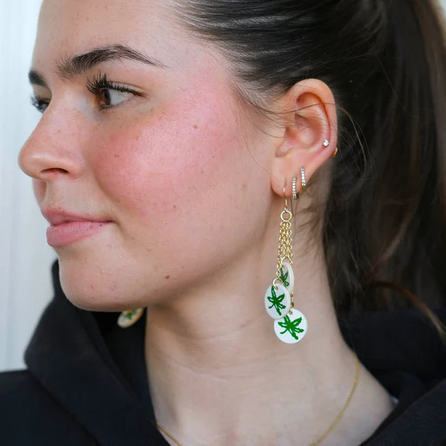 Shop Buckeye Dangle Earrings- at Ruby Joy Boutique, a Women's Clothing Store in Pickerington, Ohio