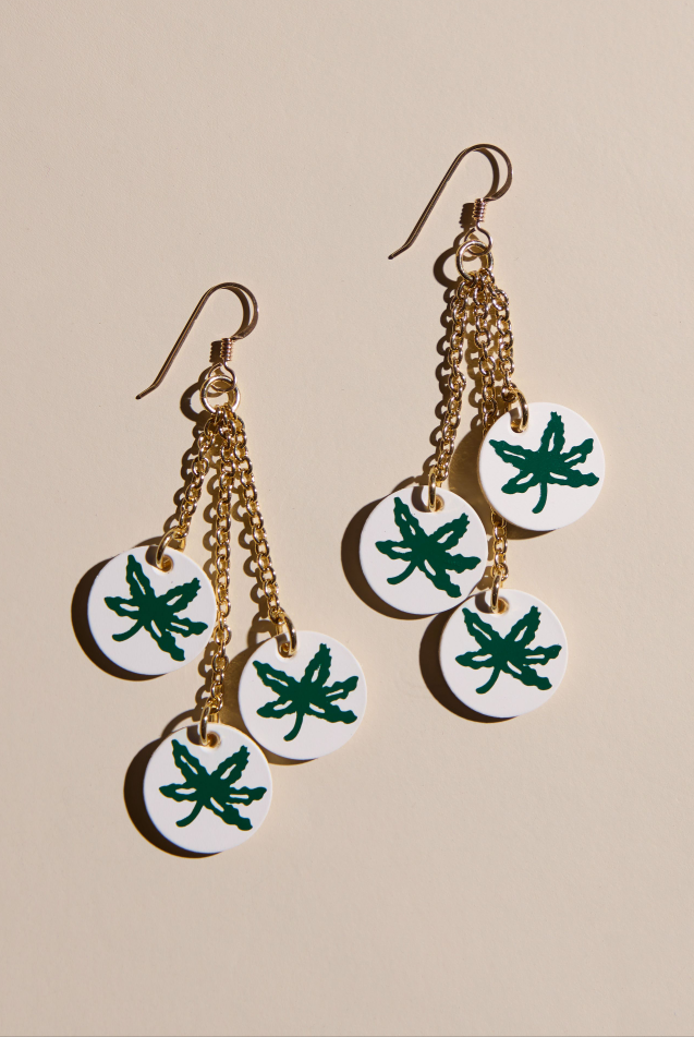 Shop Buckeye Dangle Earrings-Earrings at Ruby Joy Boutique, a Women's Clothing Store in Pickerington, Ohio