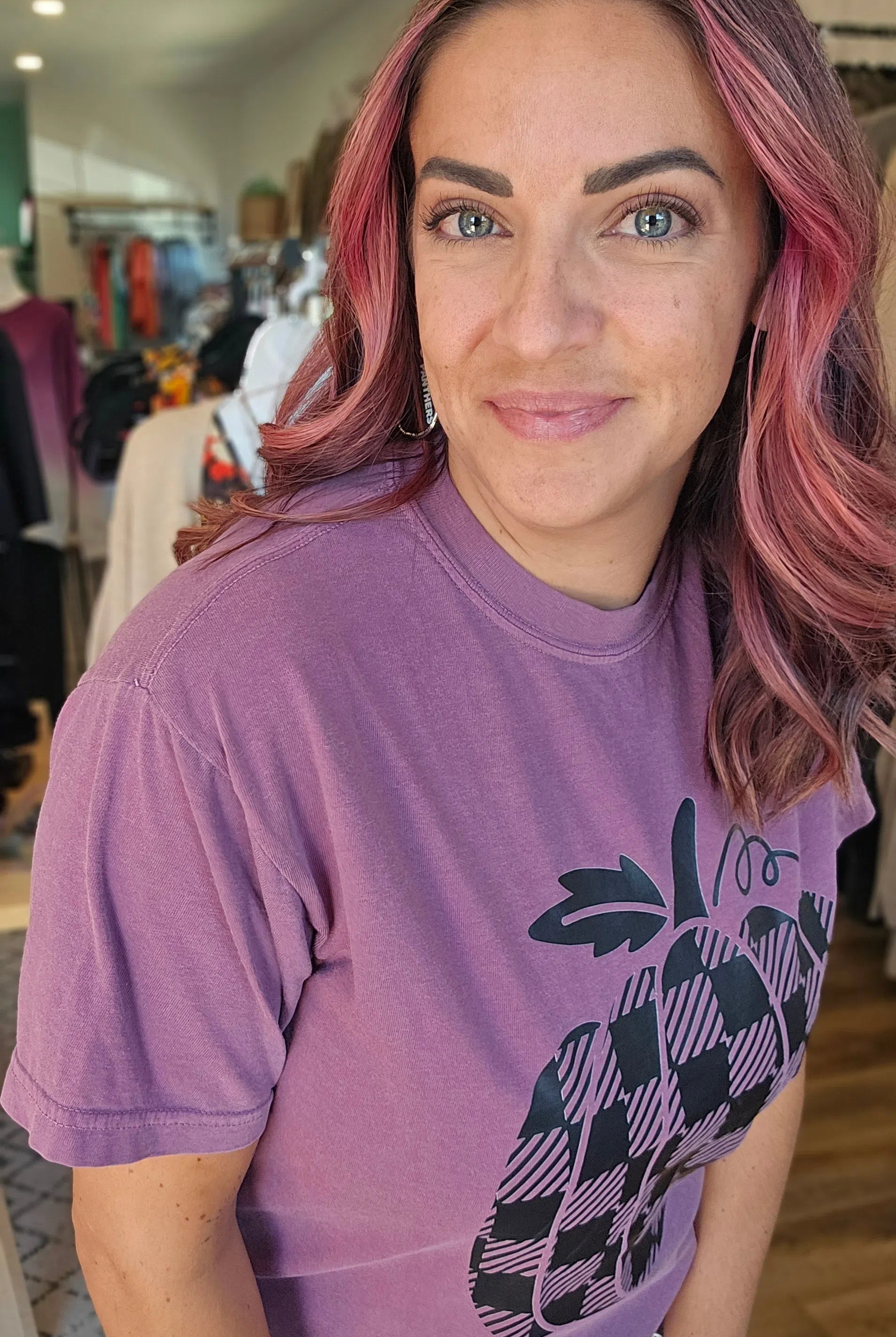 Shop Buffalo Plaid Pumpkin Graphic Tee-Graphic Tee at Ruby Joy Boutique, a Women's Clothing Store in Pickerington, Ohio