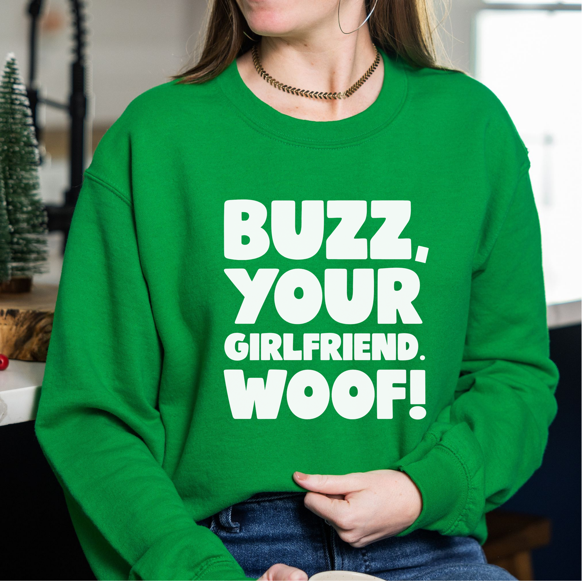 Shop Buzz, Your Girlfriend Woof! Graphic Top | Home Alone Christmas- at Ruby Joy Boutique, a Women's Clothing Store in Pickerington, Ohio