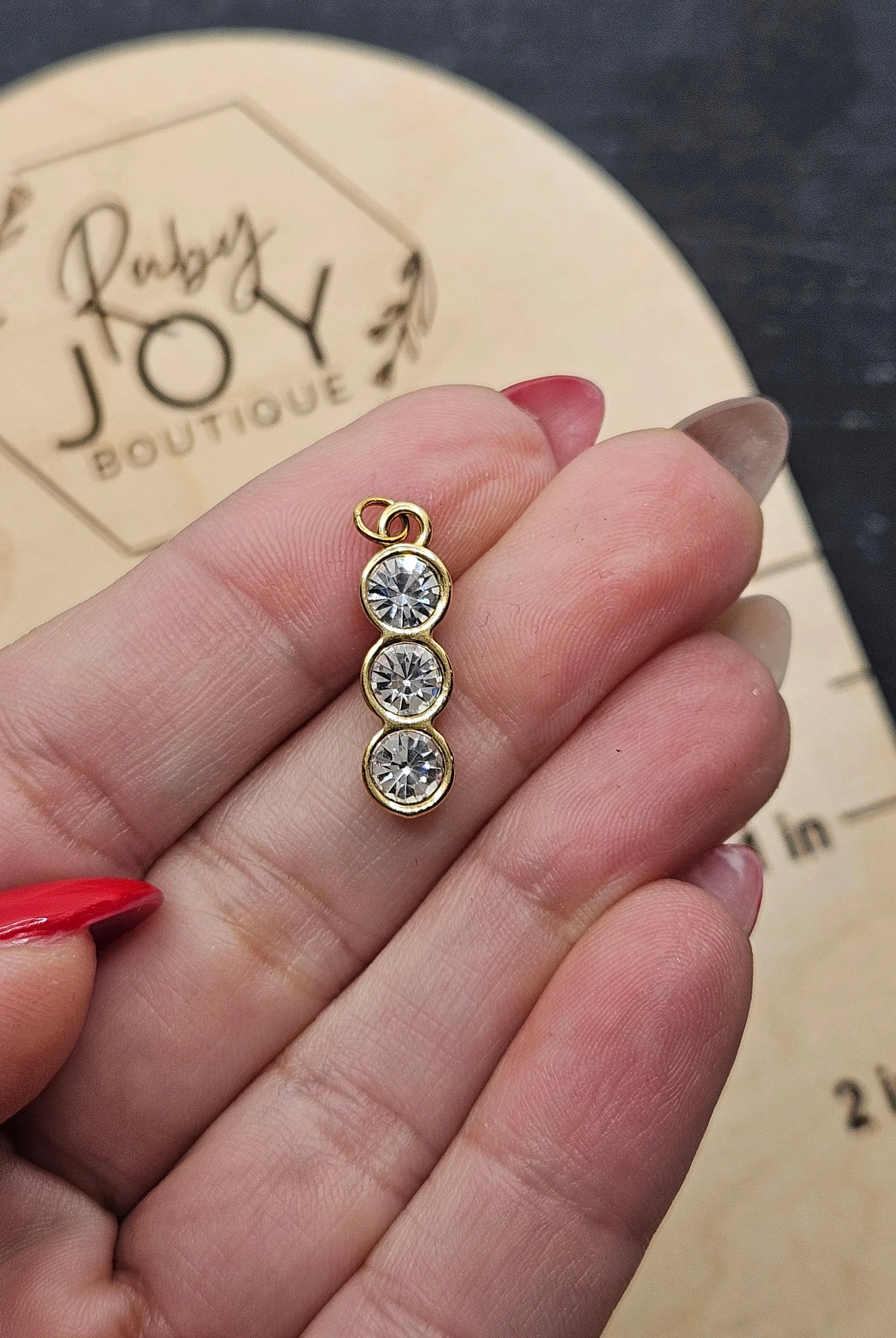 Shop CZ Trio Pendant Charm- at Ruby Joy Boutique, a Women's Clothing Store in Pickerington, Ohio