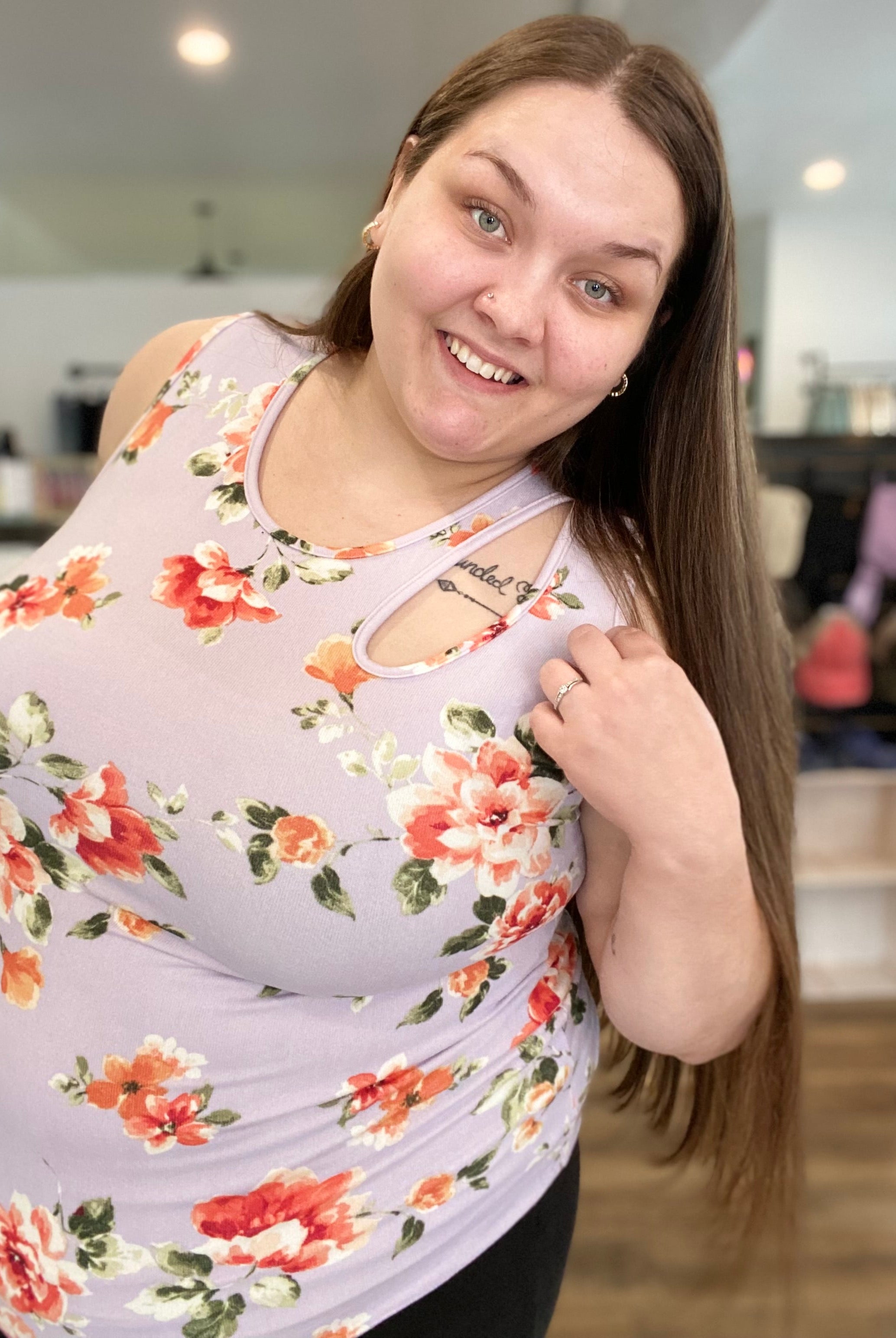 Shop Carissa Floral Tank-Tank Top at Ruby Joy Boutique, a Women's Clothing Store in Pickerington, Ohio