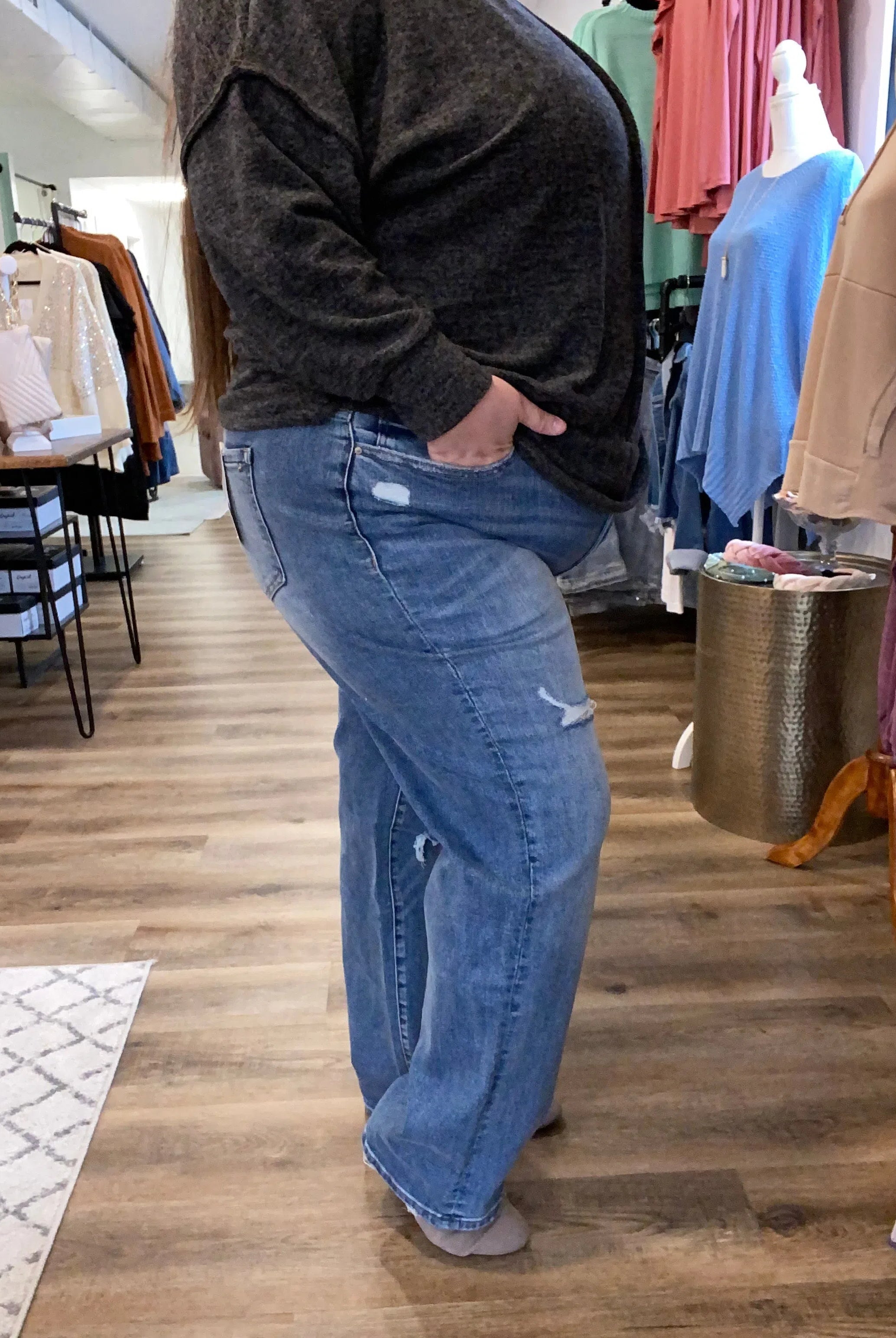 Shop Carsyn Super High Rise Straight Leg Jeans | Mica Denim-Jeans at Ruby Joy Boutique, a Women's Clothing Store in Pickerington, Ohio