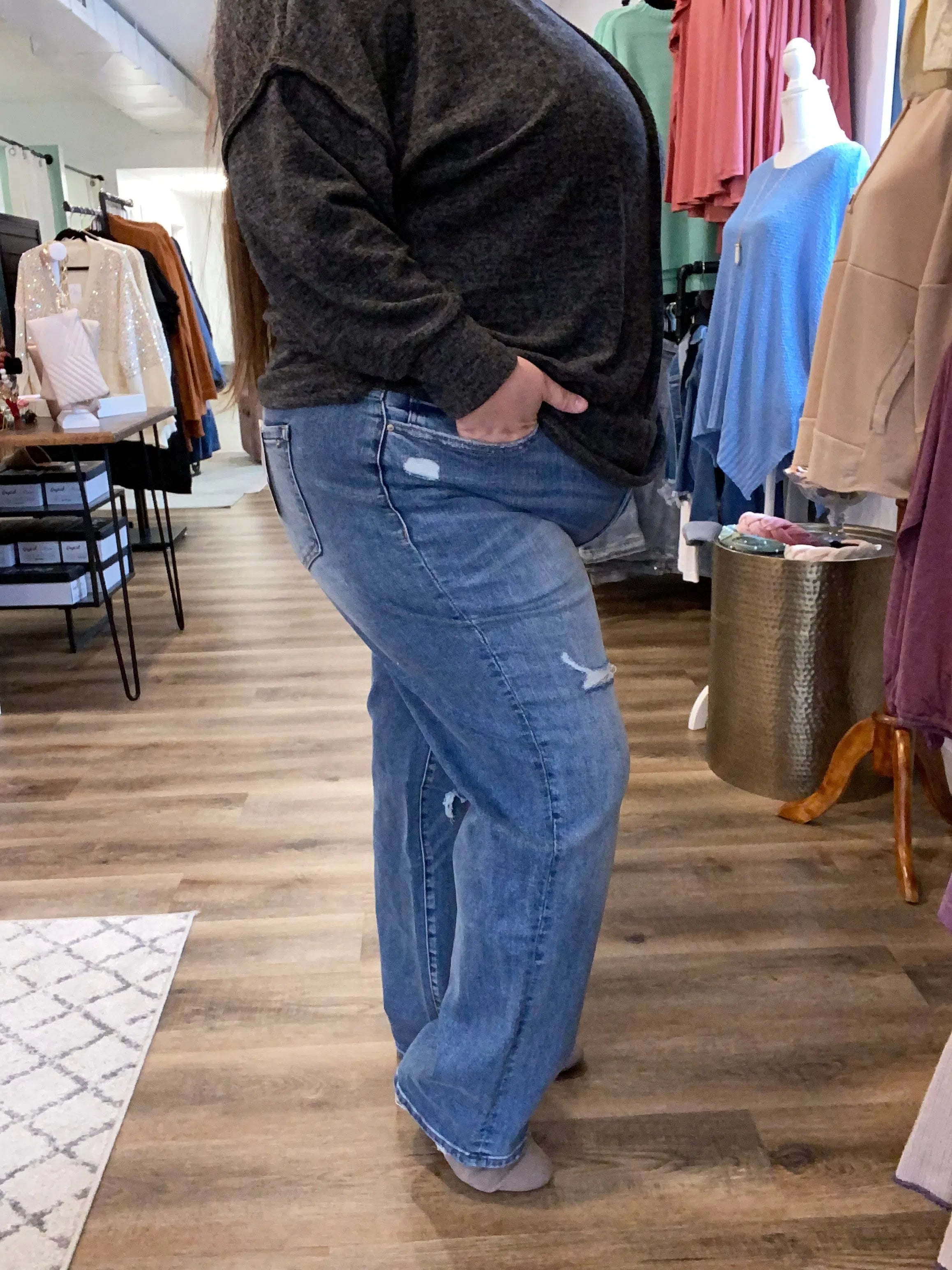 Shop Carsyn Super High Rise Straight Leg Jeans | Mica Denim-Jeans at Ruby Joy Boutique, a Women's Clothing Store in Pickerington, Ohio