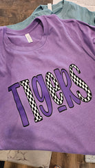 Shop Checkered Mascot Graphic - Tigers-Small at Ruby Joy Boutique, a Women's Clothing Store in Pickerington, Ohio