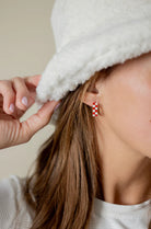 Shop Checkered Oval Hoop Earrings- at Ruby Joy Boutique, a Women's Clothing Store in Pickerington, Ohio