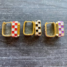 Shop Checkered Oval Hoops- at Ruby Joy Boutique, a Women's Clothing Store in Pickerington, Ohio