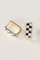 Shop Checkered Oval Hoop Earrings- at Ruby Joy Boutique, a Women's Clothing Store in Pickerington, Ohio
