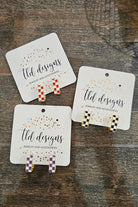 Shop Checkered Oval Hoop Earrings- at Ruby Joy Boutique, a Women's Clothing Store in Pickerington, Ohio