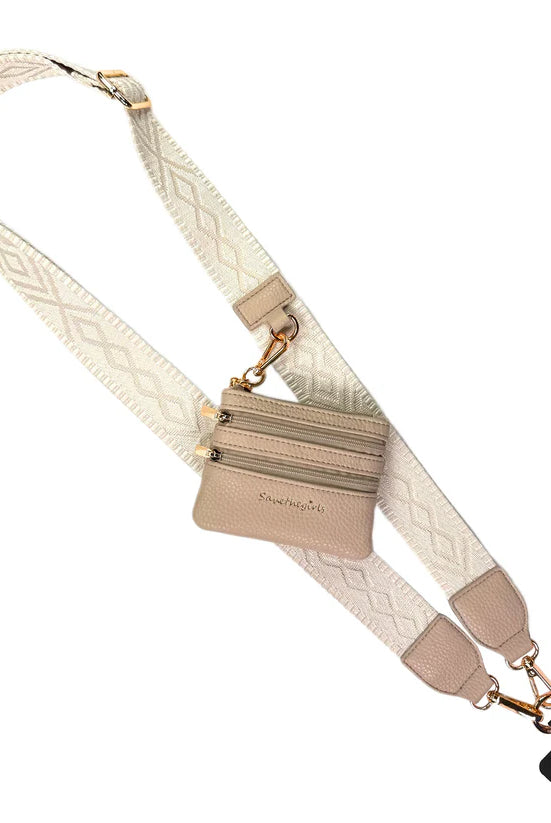 Shop Clip & Go Strap with Zippered Pouch | Save The Girls-Ivory at Ruby Joy Boutique, a Women's Clothing Store in Pickerington, Ohio