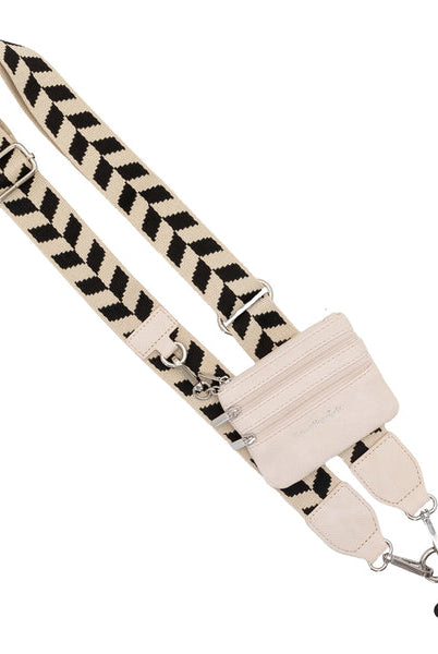Shop Clip & Go Strap with Zippered Pouch | Save The Girls-Black & Cream Chevron at Ruby Joy Boutique, a Women's Clothing Store in Pickerington, Ohio
