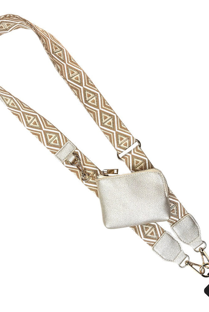 Shop Clip & Go Strap with Zippered Pouch | Save The Girls-Champagne at Ruby Joy Boutique, a Women's Clothing Store in Pickerington, Ohio