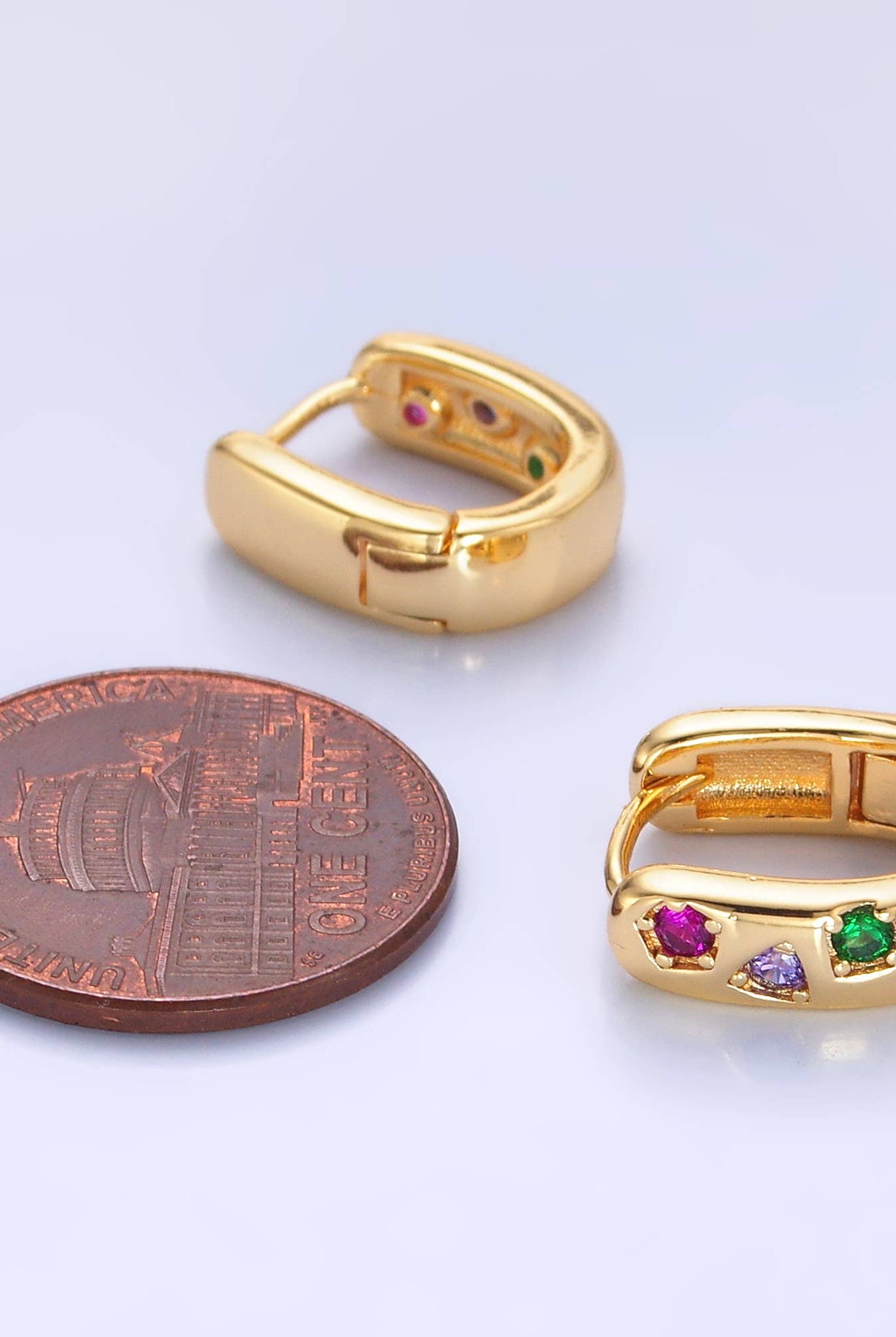 Shop Colorful Crystal Huggie Earrings- at Ruby Joy Boutique, a Women's Clothing Store in Pickerington, Ohio