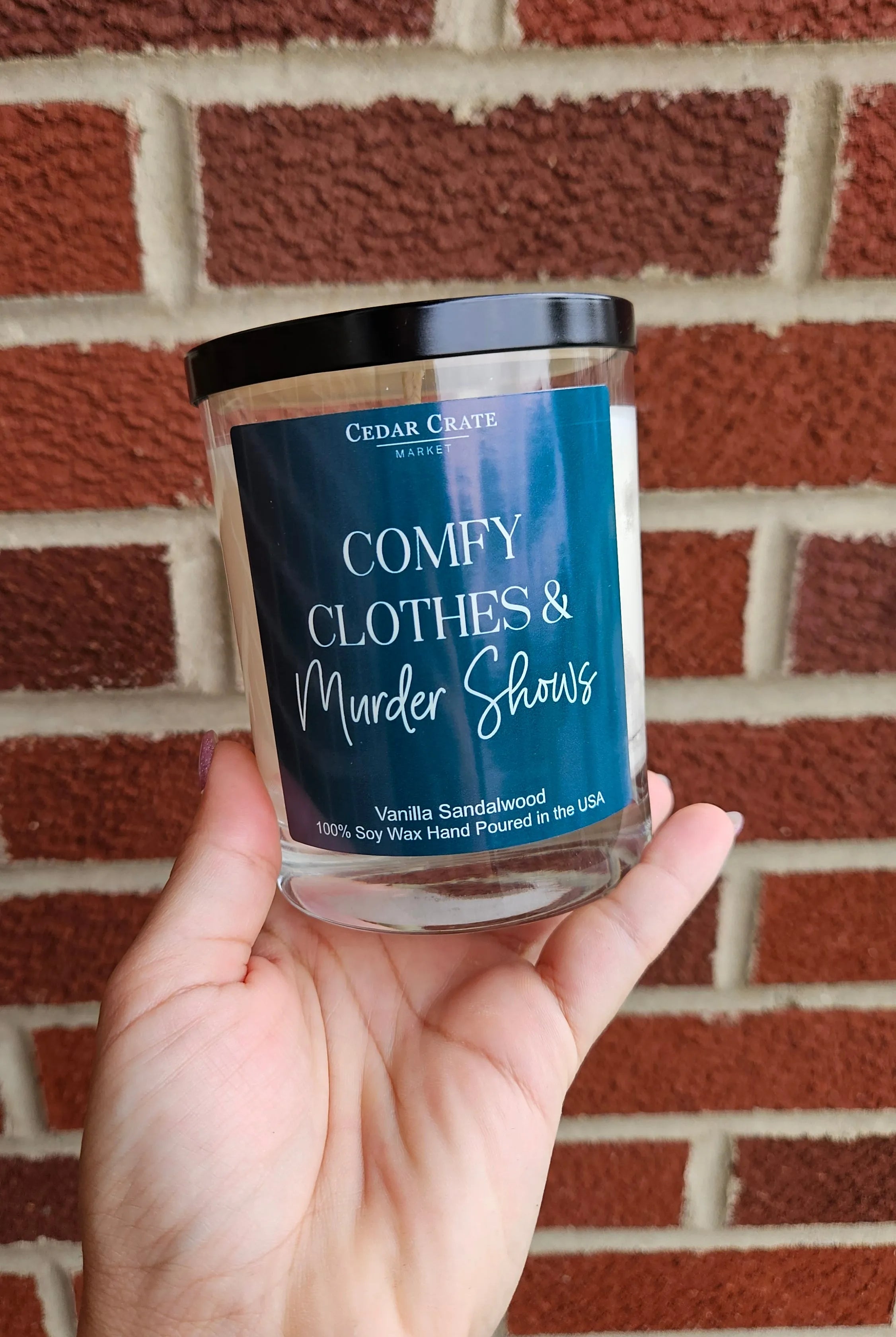 Shop Comfy Clothes & Murder Shows | Vanilla Sandalwood Soy Candle- at Ruby Joy Boutique, a Women's Clothing Store in Pickerington, Ohio