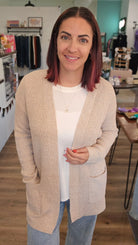 Shop Cozy Open Sweater Cardigan - Oatmeal- at Ruby Joy Boutique, a Women's Clothing Store in Pickerington, Ohio