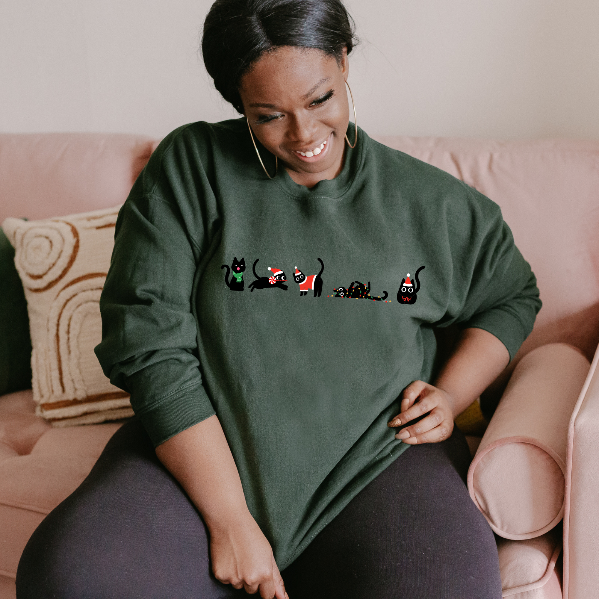 Shop Crazy Christmas Kitties Graphic Top- at Ruby Joy Boutique, a Women's Clothing Store in Pickerington, Ohio