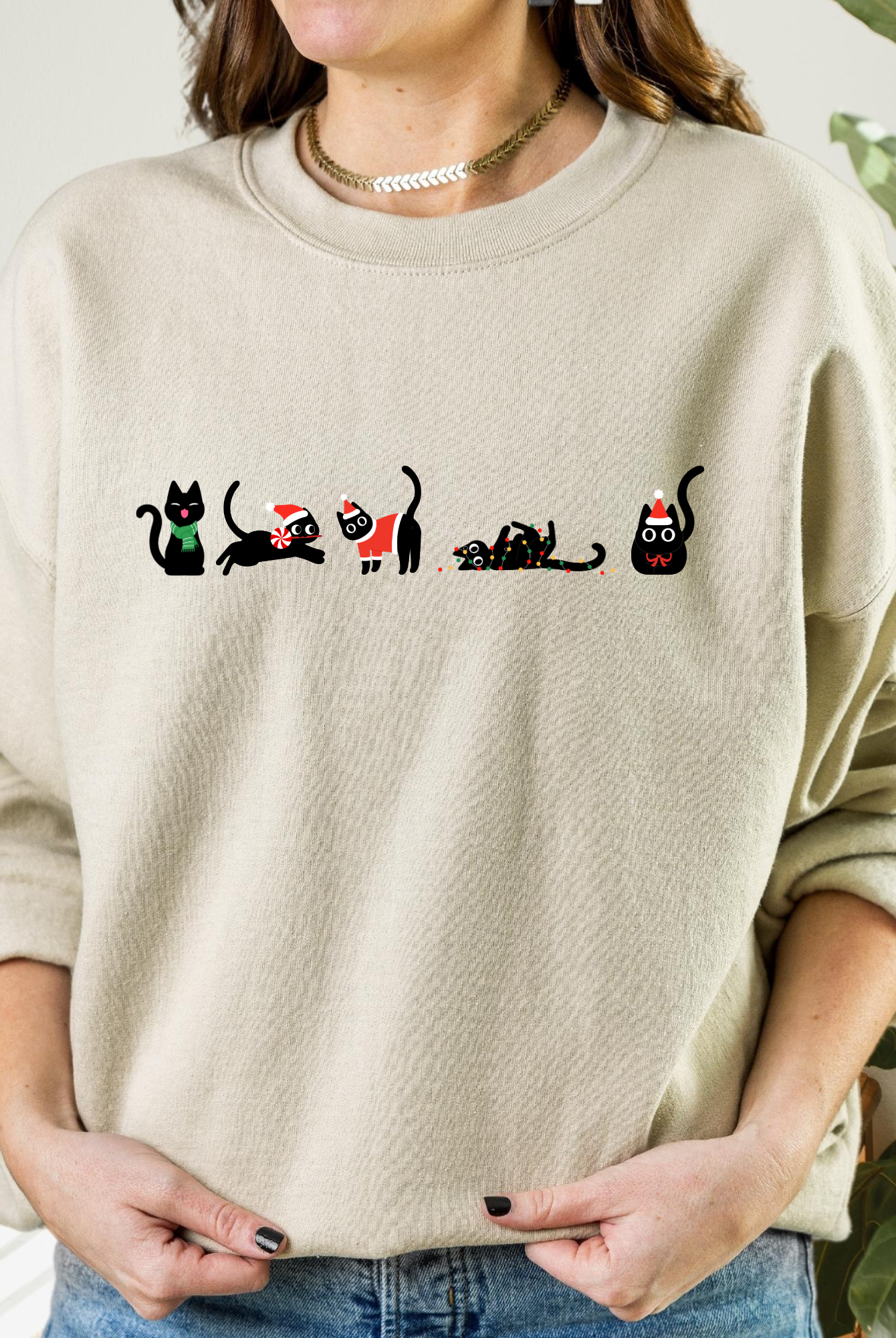 Shop Crazy Christmas Kitties Graphic Top- at Ruby Joy Boutique, a Women's Clothing Store in Pickerington, Ohio