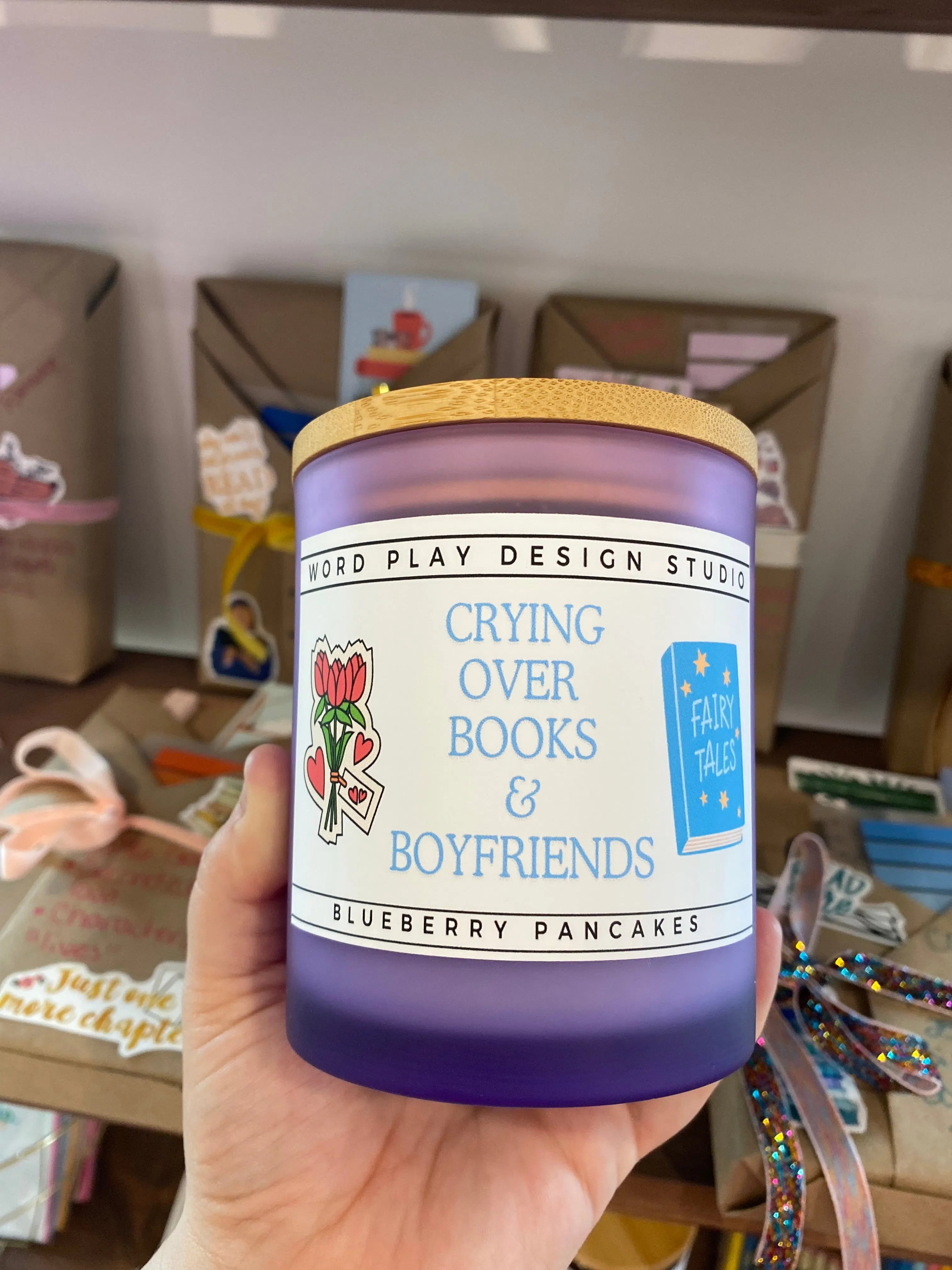 Shop Crying Over Books & Boyfriends | Blueberry Pancakes-Candles at Ruby Joy Boutique, a Women's Clothing Store in Pickerington, Ohio