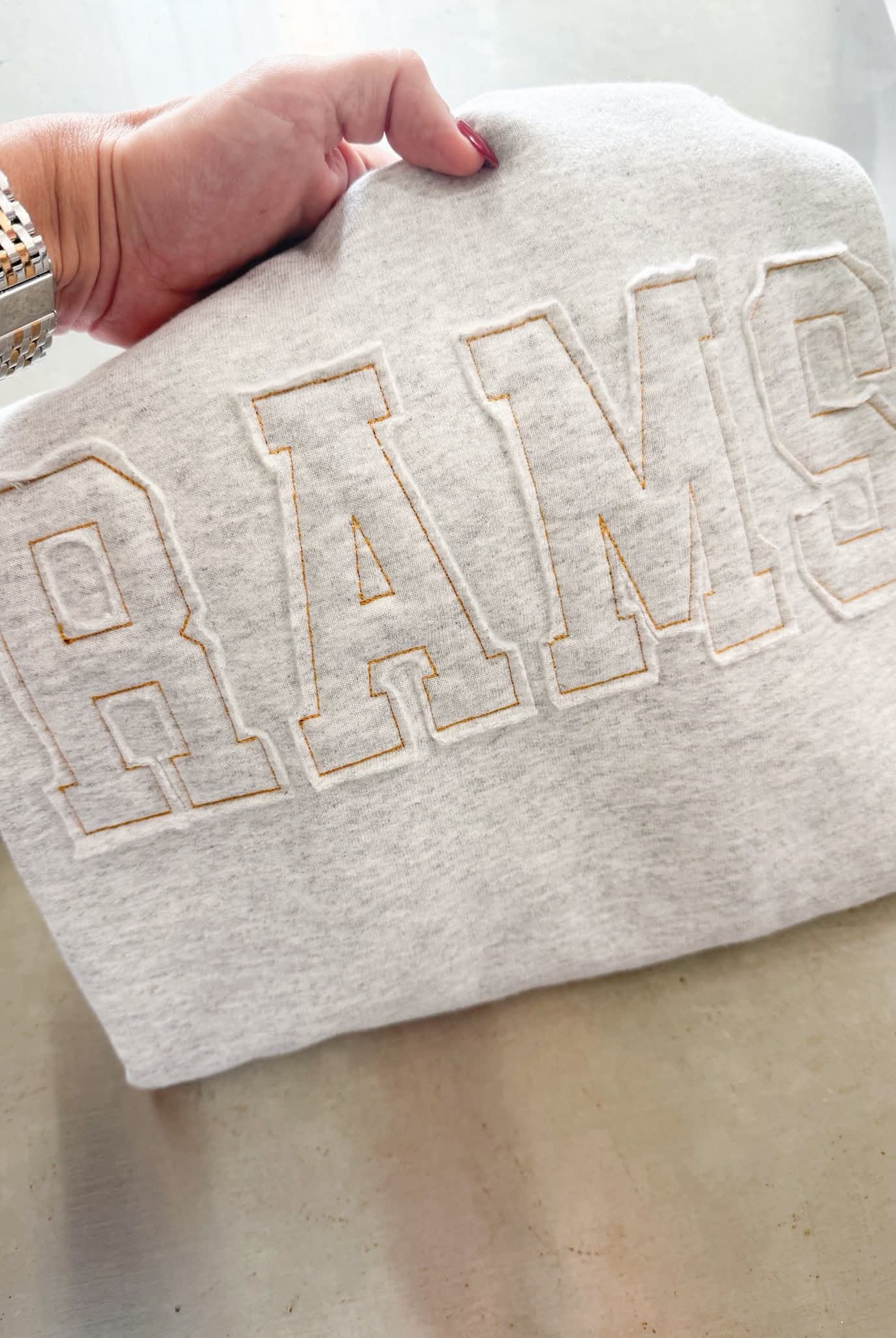 Shop Custom Applique Sweatshirt- at Ruby Joy Boutique, a Women's Clothing Store in Pickerington, Ohio