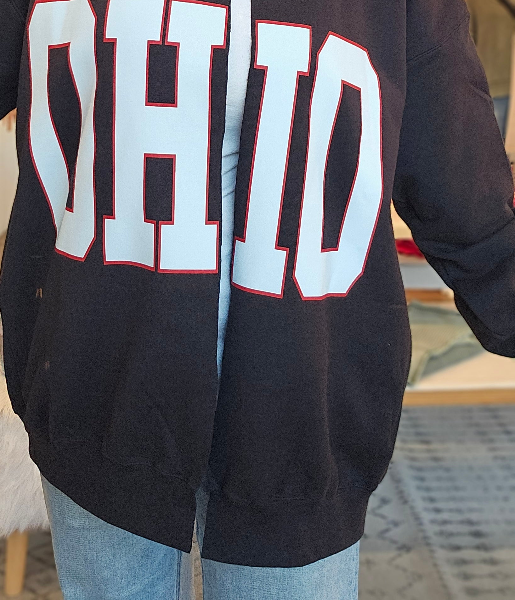 Shop Custom Cut Sweatshirt Cardigans- at Ruby Joy Boutique, a Women's Clothing Store in Pickerington, Ohio