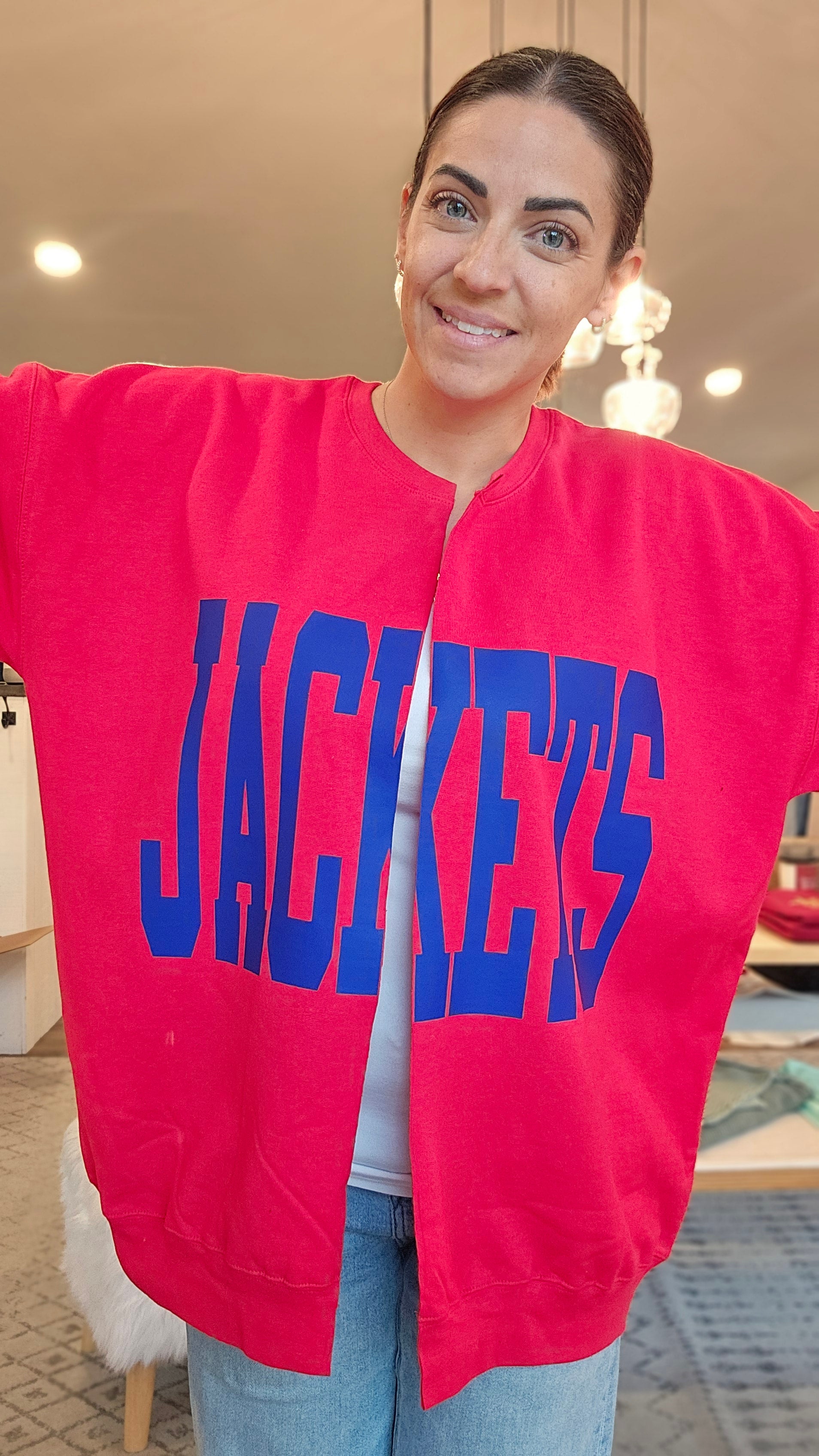 Shop Custom Cut Sweatshirt Cardigans- at Ruby Joy Boutique, a Women's Clothing Store in Pickerington, Ohio